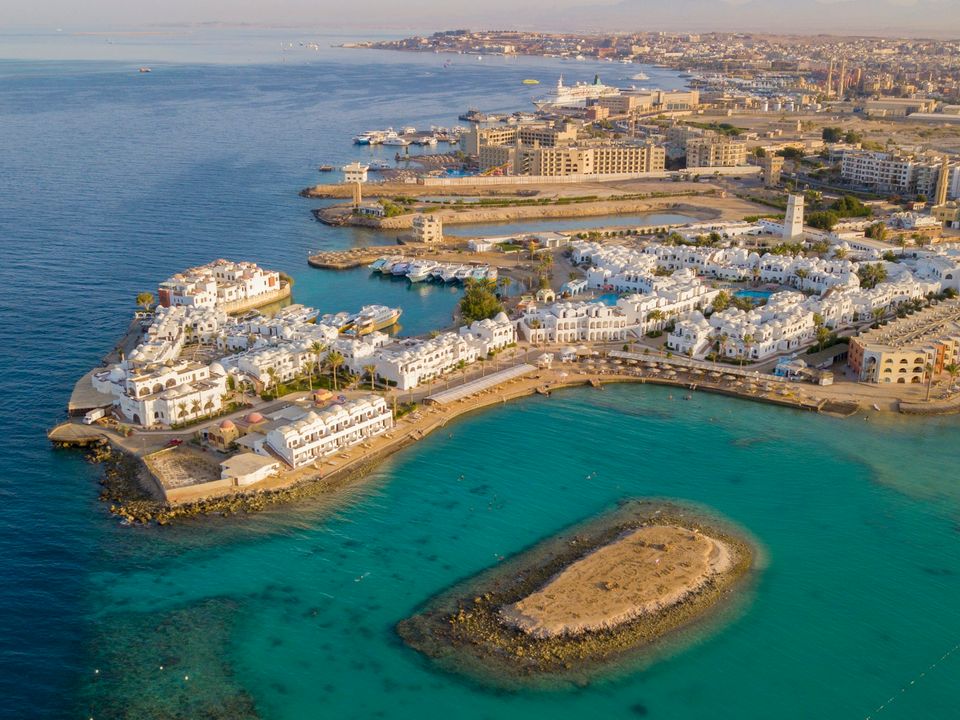 Hurghada and the Red Sea from above