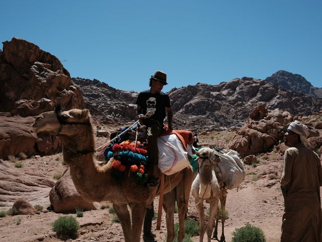 A Bedouin with camels in the Sinai desert