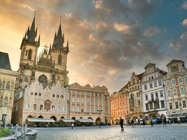 Prague's Old Town Square with the Týn Church