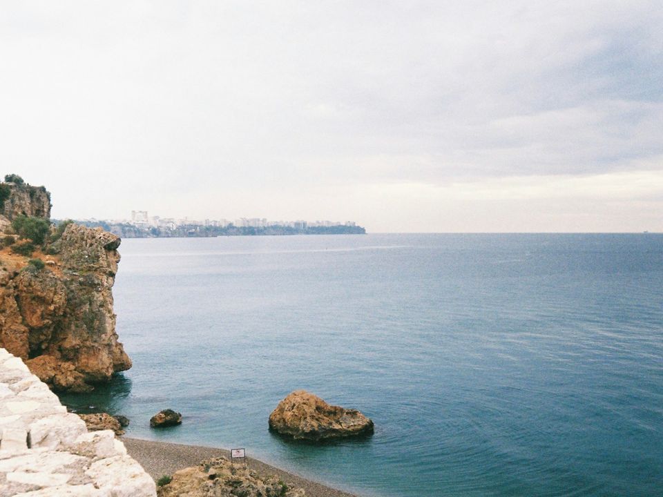 Rocky cliffs and the sea at Antalya