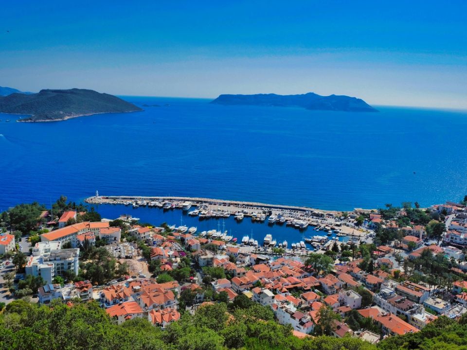 Kaș and the turquoise coast from above