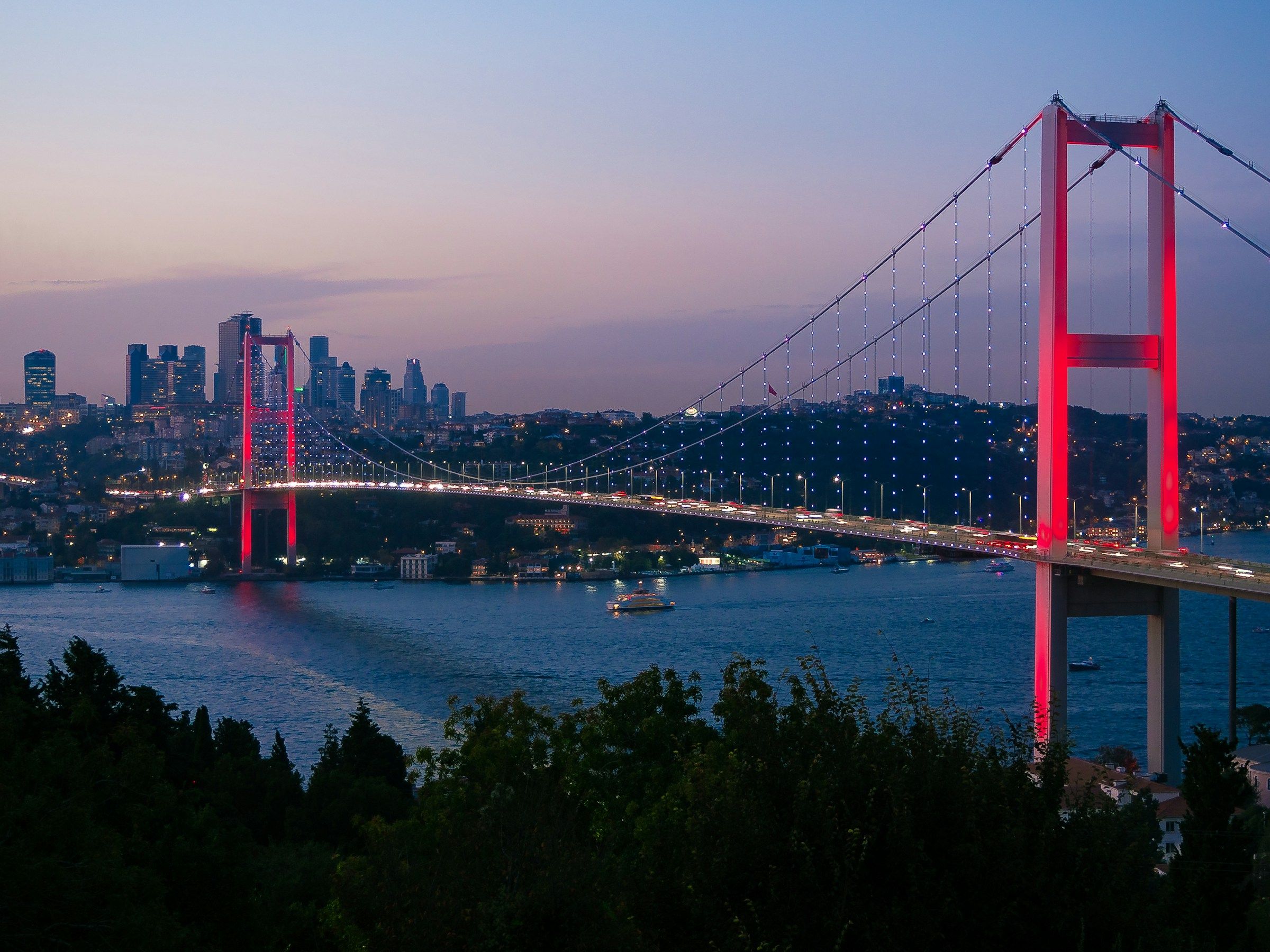 The Bosphorus Bridge at sunset, Istanbul