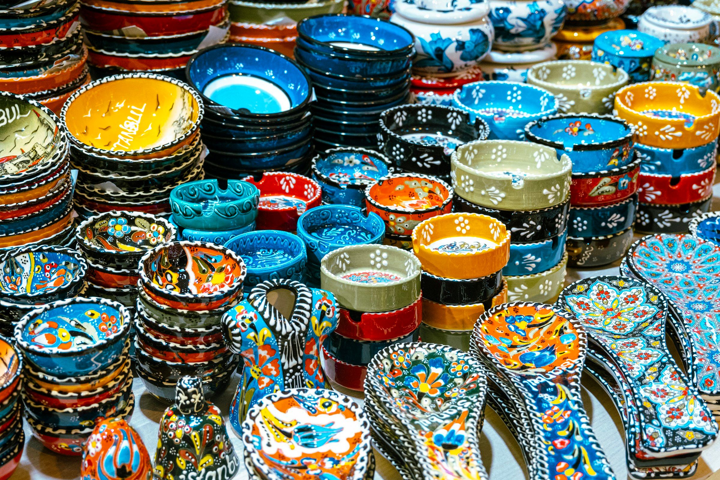 Painted ceramics in Istanbul's Grand Bazaar