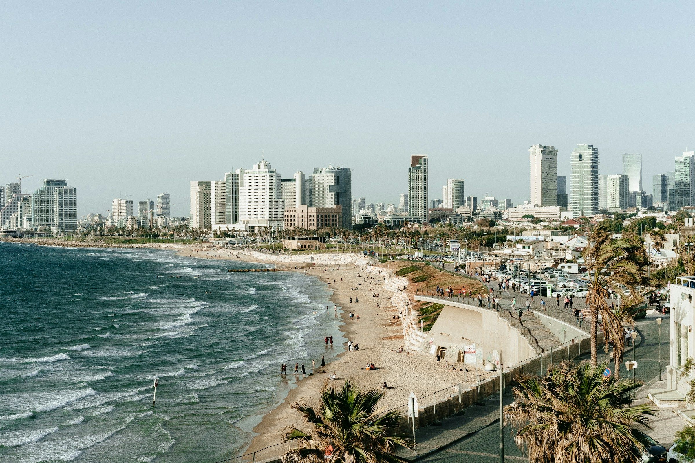 Tel Aviv's beach and skyline