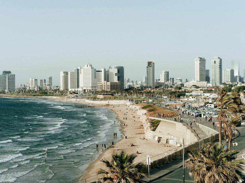 Tel Aviv's beach and skyline
