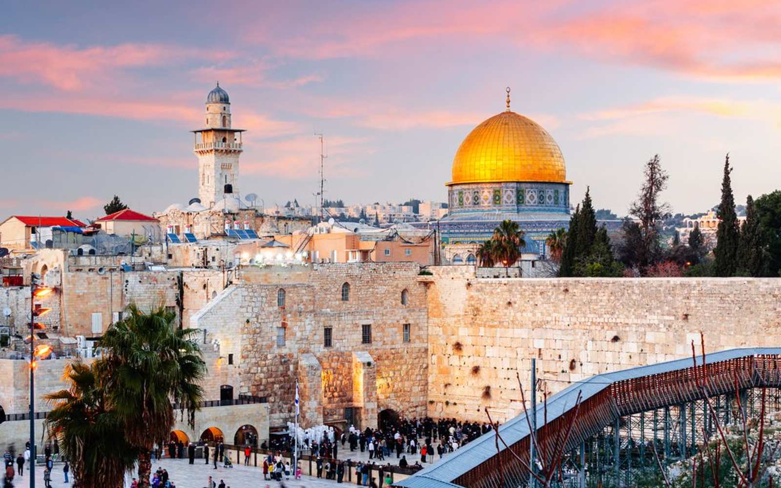 The Western Wall and the Dome of the Rock in Jerusalem
