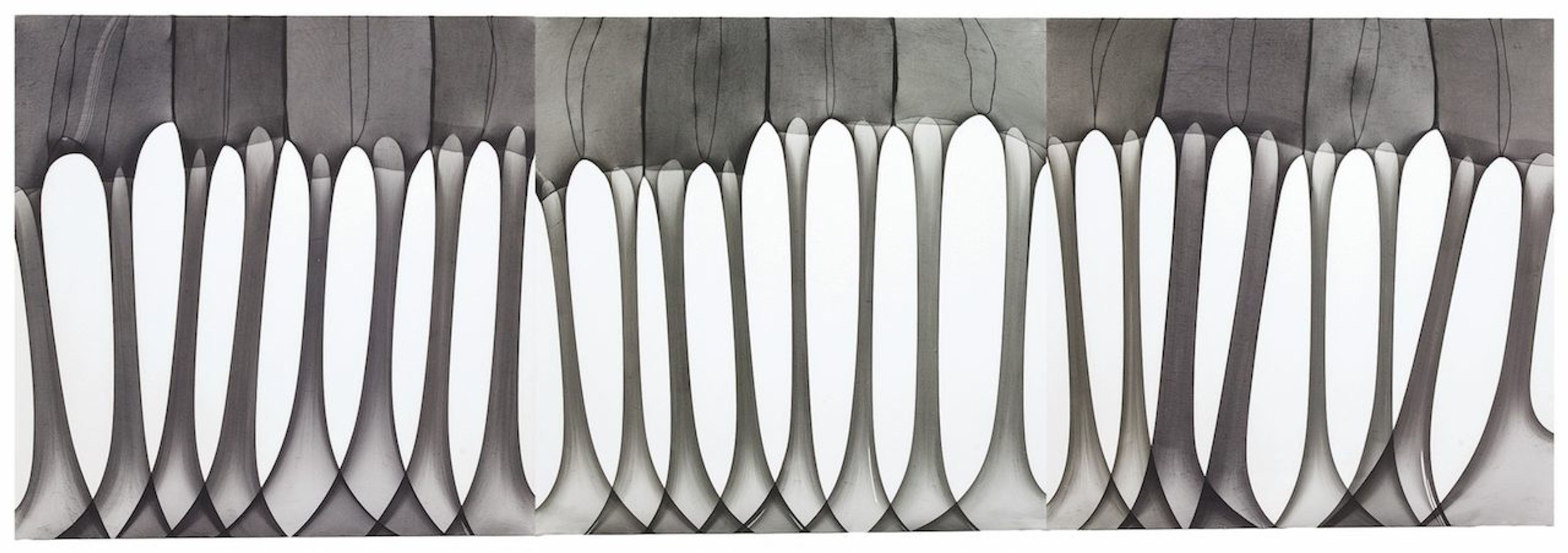 Turiya Magadlela, Untitled 8, 10 and 7 from the series Inequalities (2016) Nylon- and cotton pantyhose, thread and sealant on canvas. Courtesy of the artist and blank projects