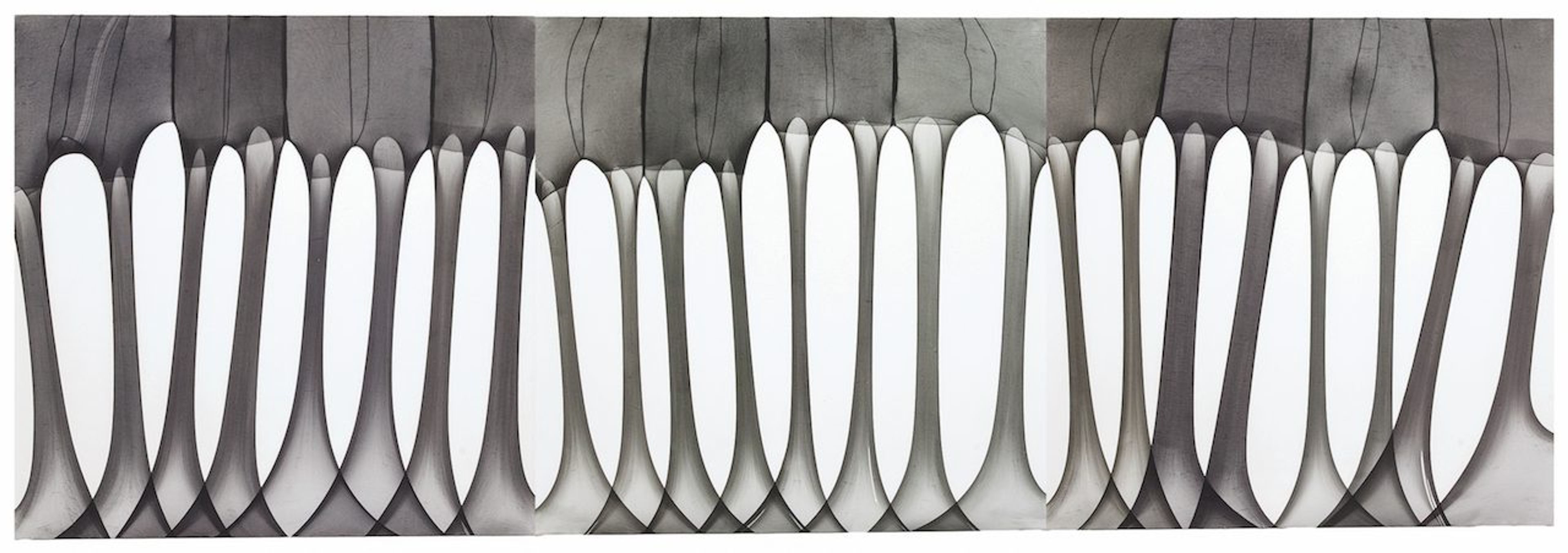 Turiya Magadlela, Untitled 8, 10 and 7 from the series Inequalities (2016) Nylon- and cotton pantyhose, thread and sealant on canvas. Courtesy of the artist and blank projects