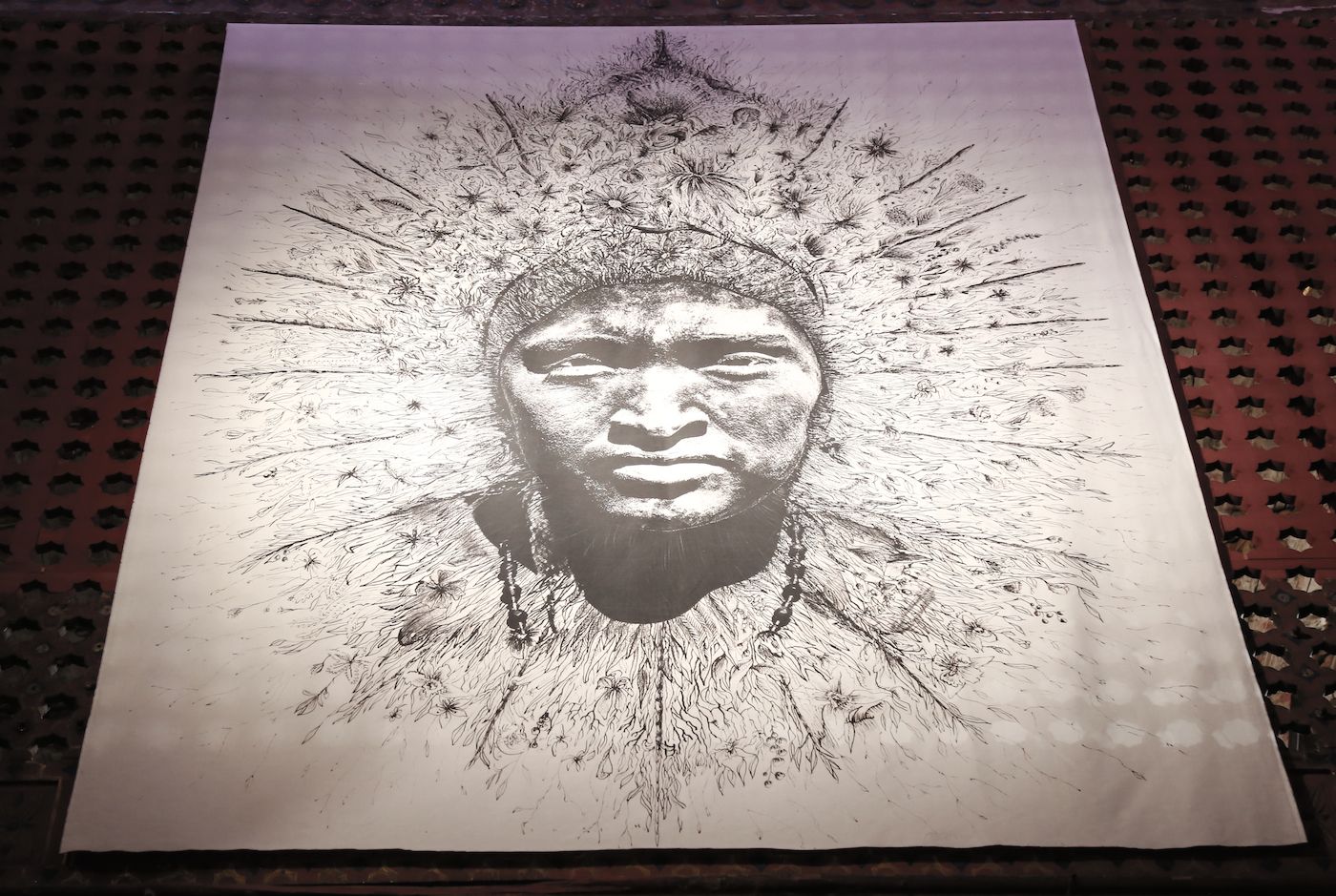 Kashi iwa ("Spring Moon” in Wayuu language). Printed photograph on inked fabric, 2018. Photo: Ana Luisa González.