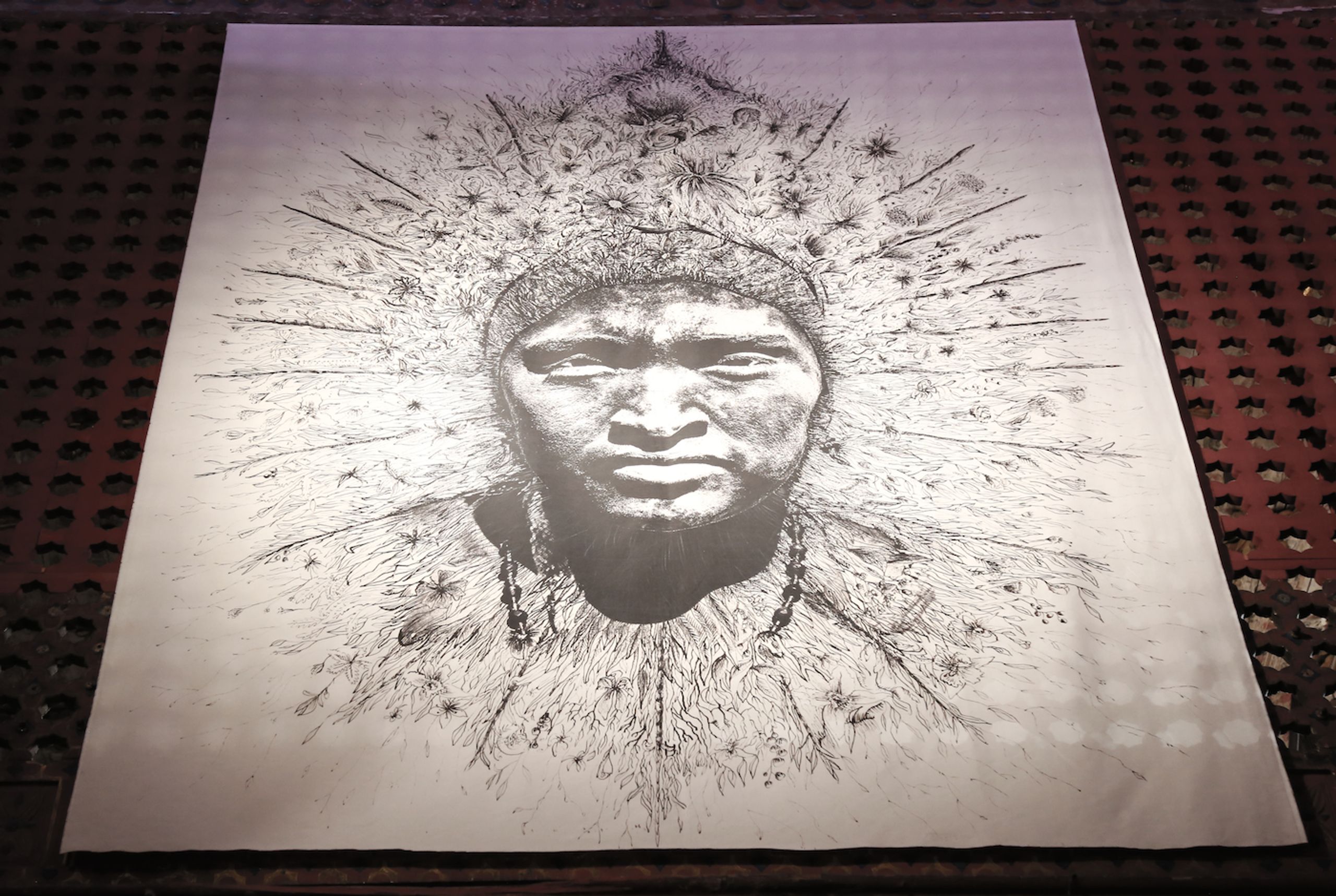 Kashi iwa ("Spring Moon” in Wayuu language). Printed photograph on inked fabric, 2018. Photo: Ana Luisa González.