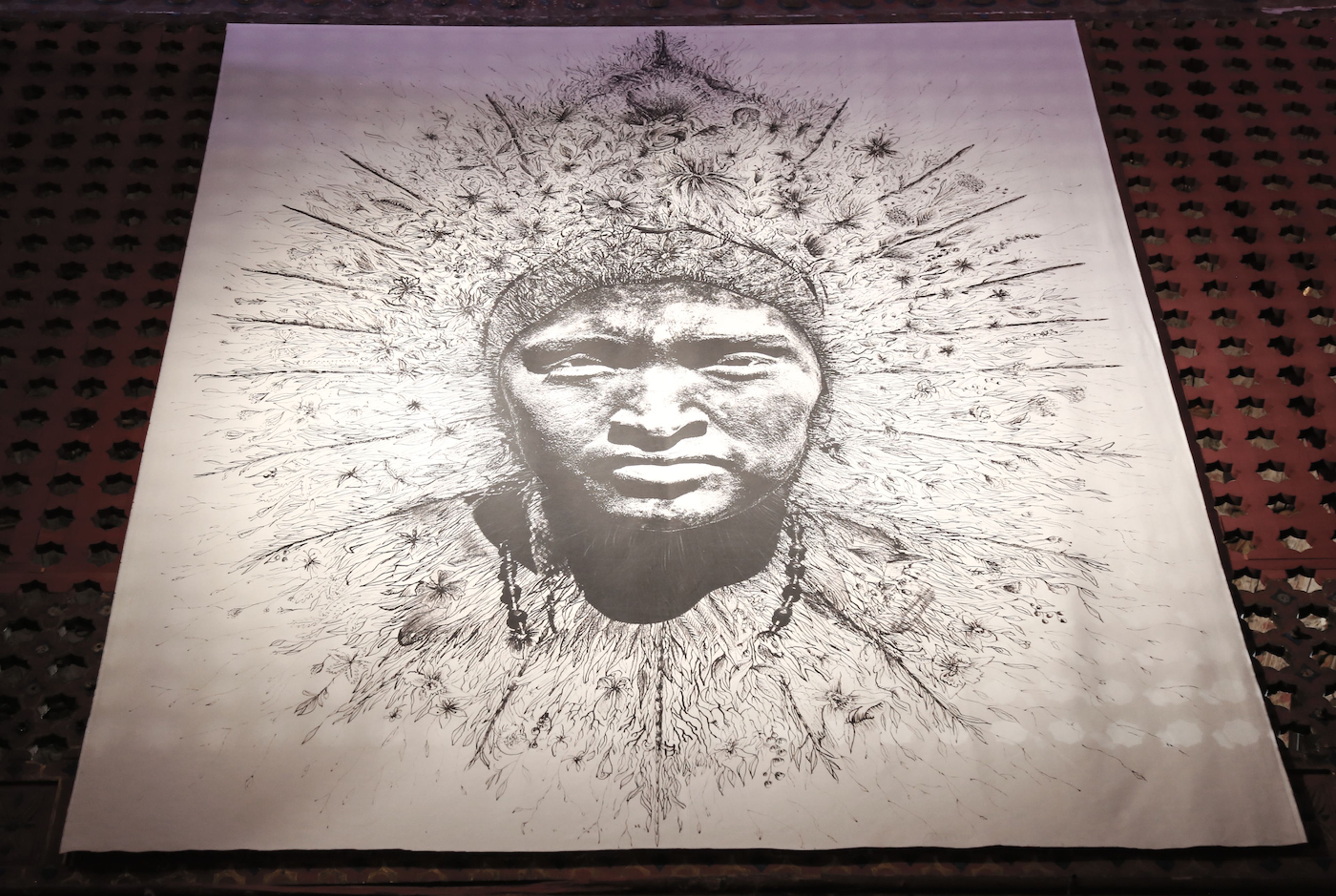 Kashi iwa ("Spring Moon” in Wayuu language). Printed photograph on inked fabric, 2018. Photo: Ana Luisa González.