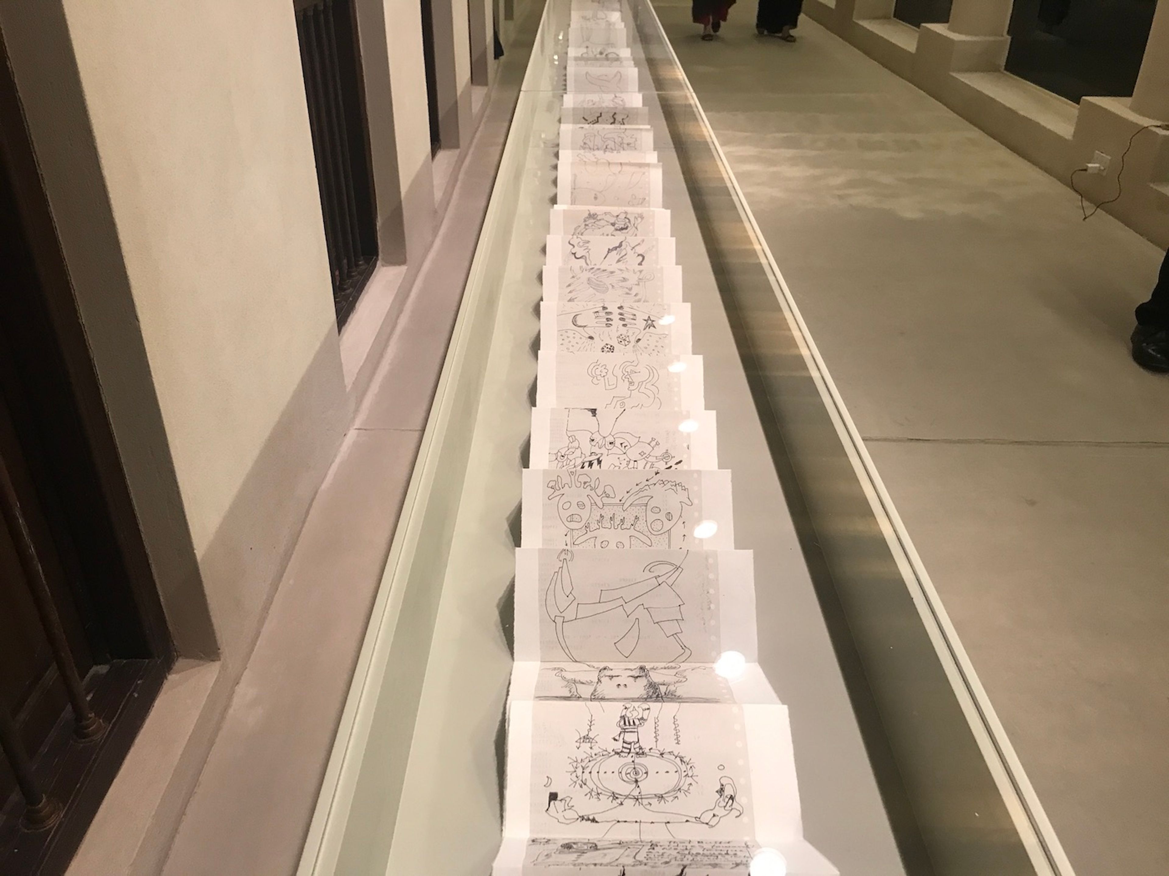 Ted Joans, Long Distance Exquisite Corpse, 1976-2001. Installation view at Sharjah Biennial 15. Photo: C&amp;.