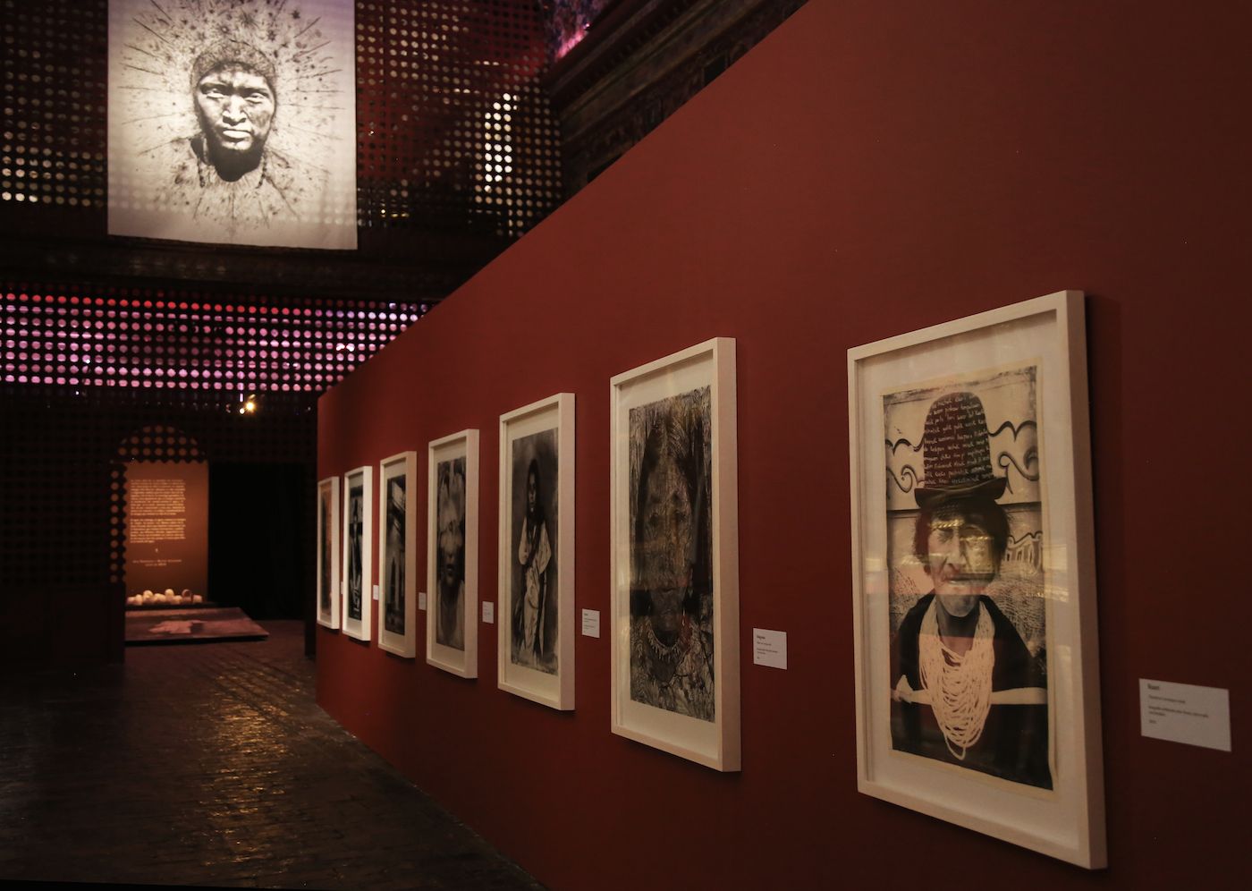 Panorama of the exhibition "Daughters of the Water” in the Church of Santa Clara Museum in Bogotá. Photo: Ana Luisa González.