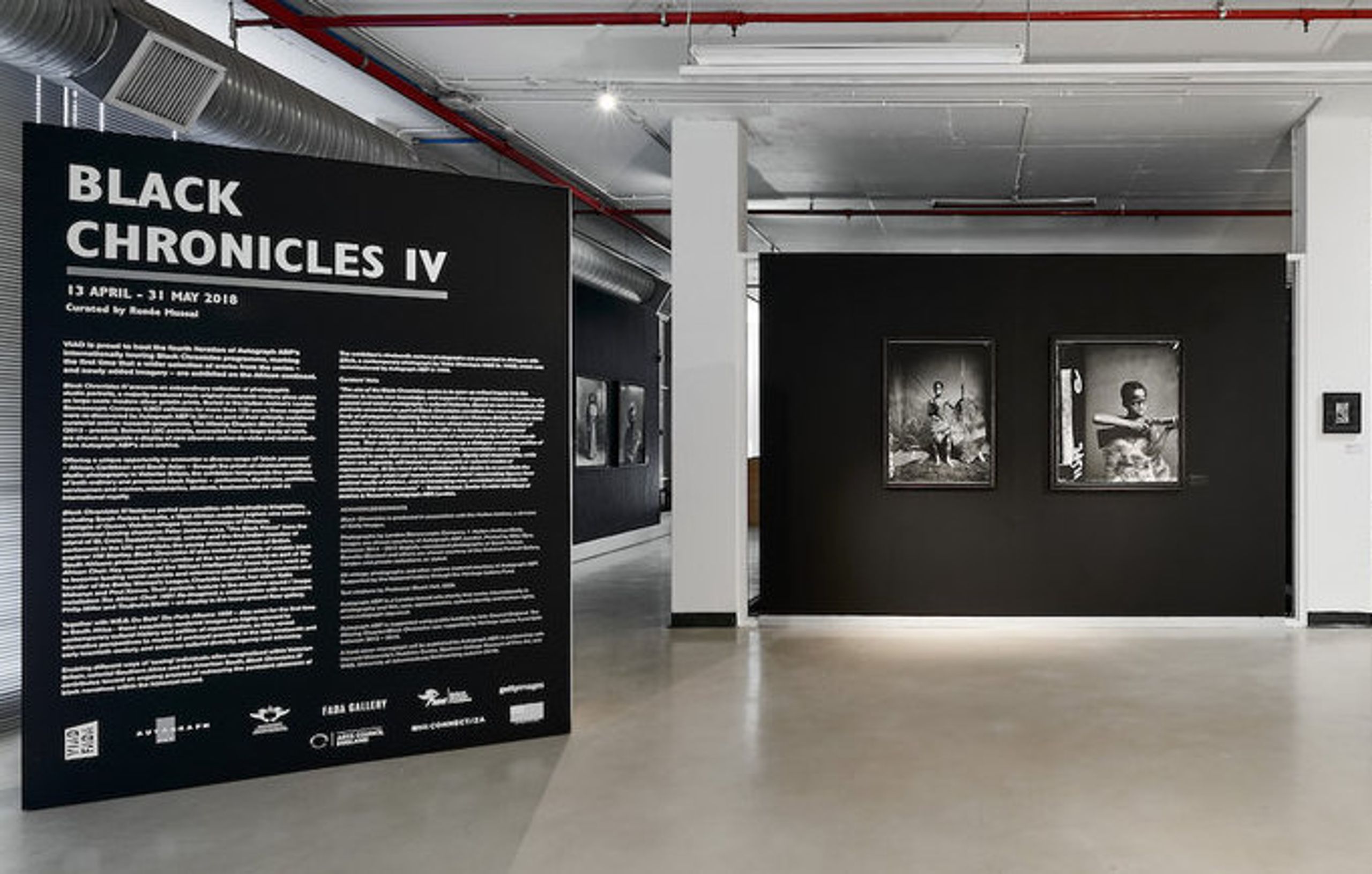 Installation view, Black Chronicles IV at University of Johannesbrug 2018. Photo: VIAD