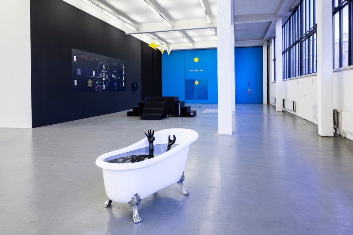 Not Fully Human, Not Human at All, Valentina Desideri/ Denise Ferreira da Silva/ Arely Amaut, installation view, Kunstverein in Hamburg, 2020, Photo: Fred Dott