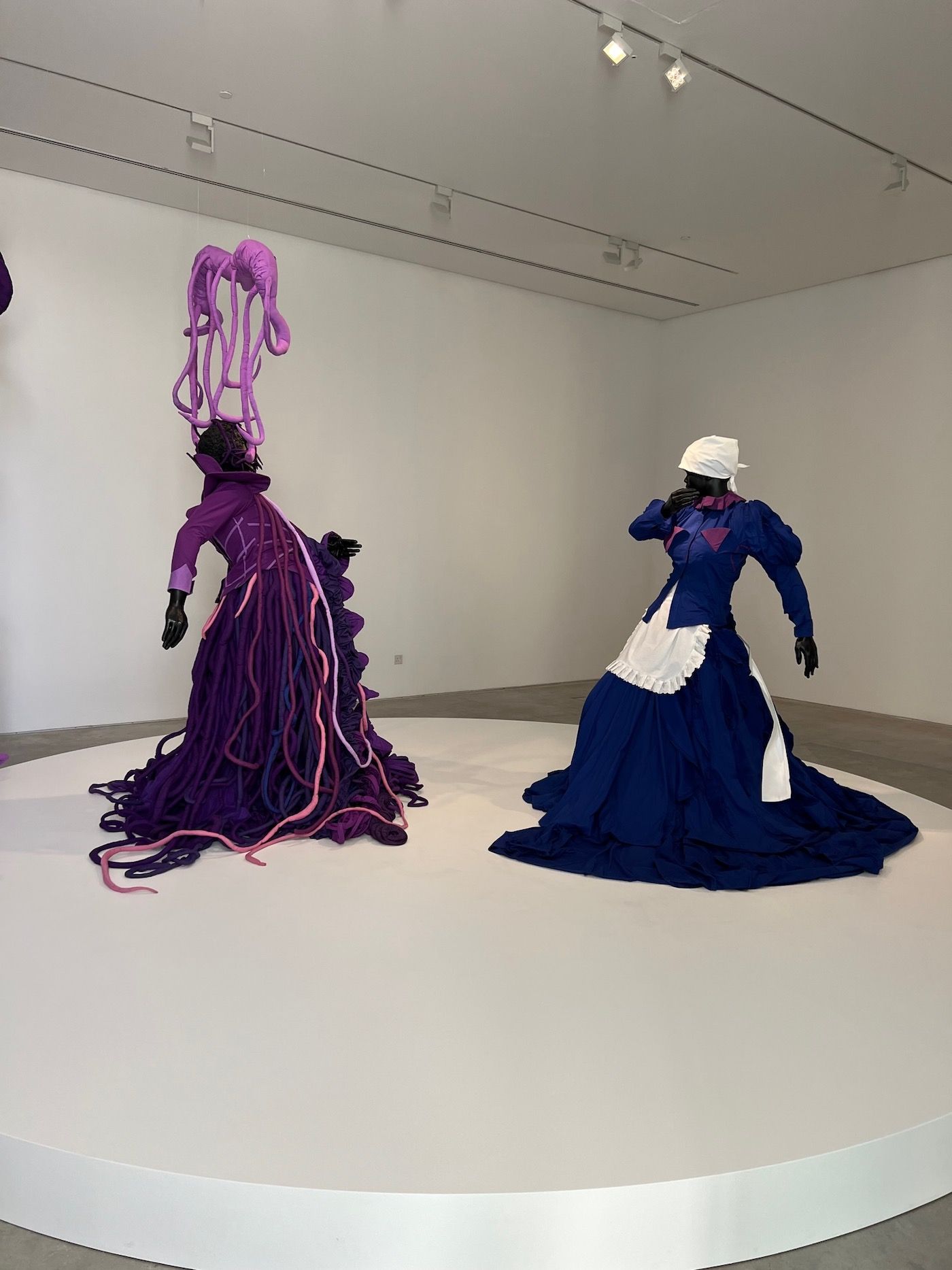 Mary Sibande, A Reverse Retrogress: Scene 1, 2013. Installation view at Sharjah Biennial 15. Photo: C&.