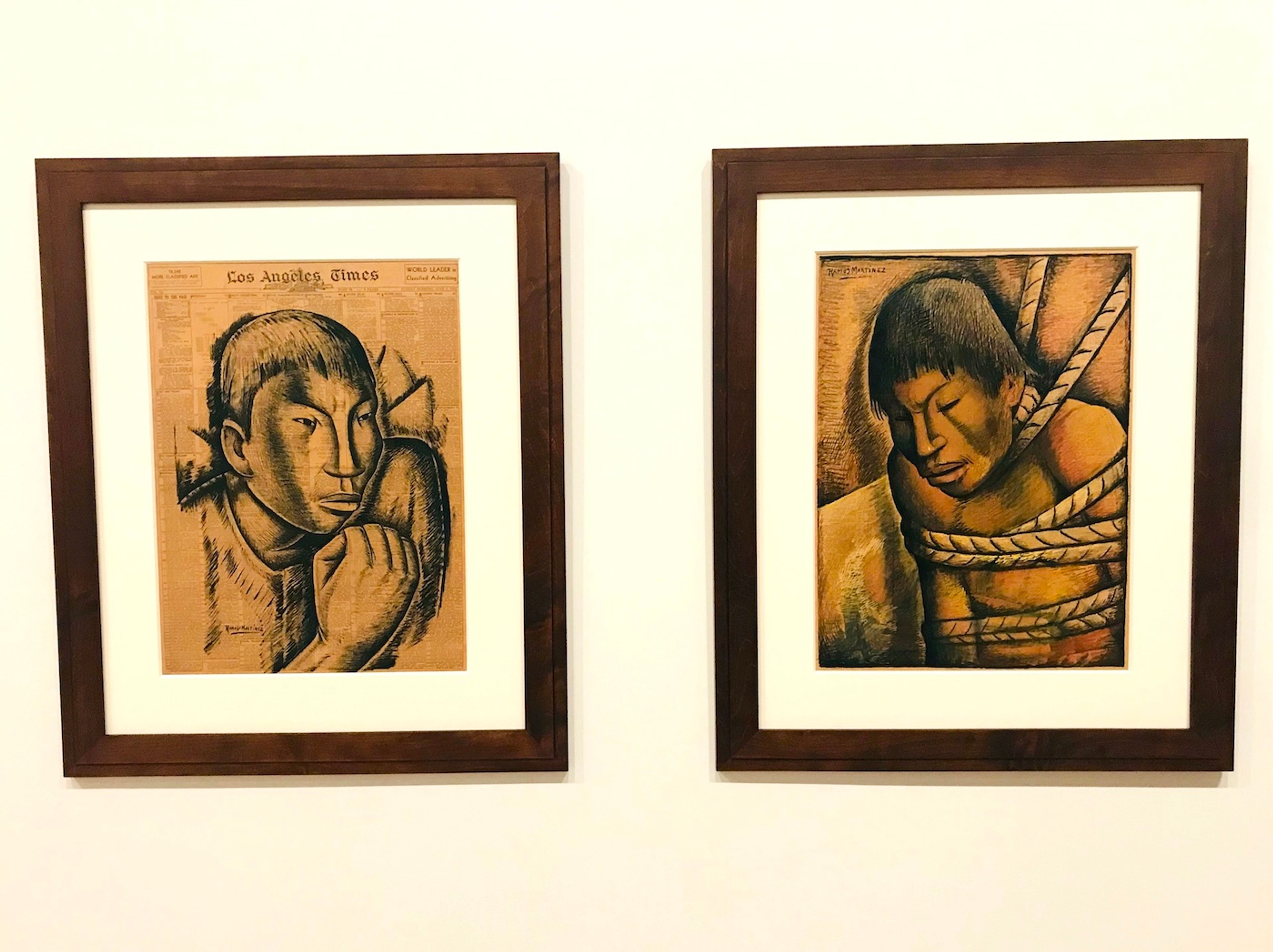 Alfredo Ramos Martínez, El defensor, 1932, and Cautiverio de la guerra, 1939.