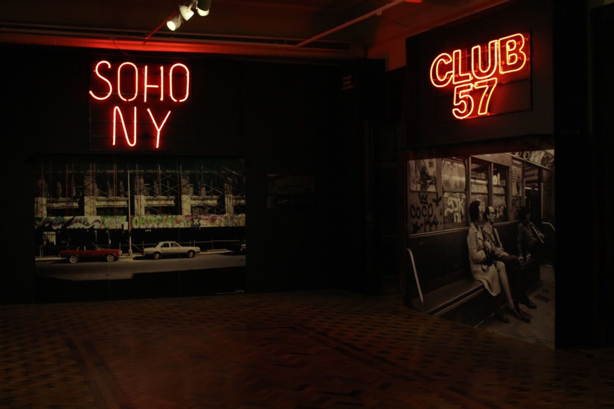 Left: Soho, Facade of building in Soho, New York, 1980. Ted Thai, The Life Collection of Images/Getty Images. Right: Subway, Graffiti in a IRT carriage of the New York subway, 1972 F. Roy Kemp/Stringer BIPs/Getty Images.