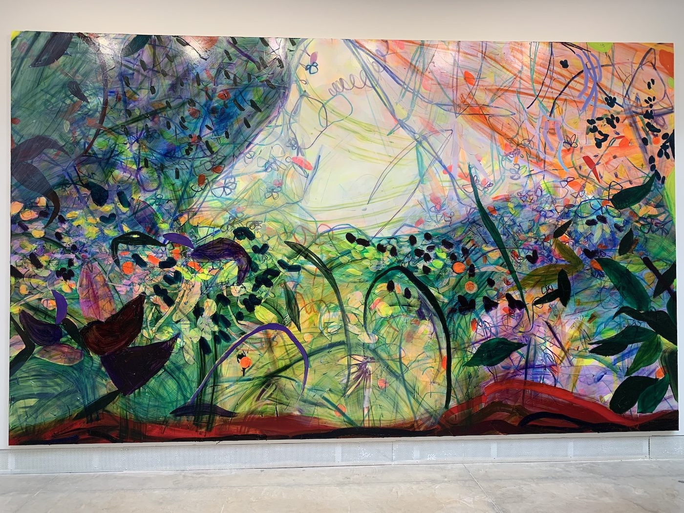 Jadé Fadojutimi, And that day, she remembered how to purr, 2022. Installation View at “The Milk of Dreams”. Photo: C&