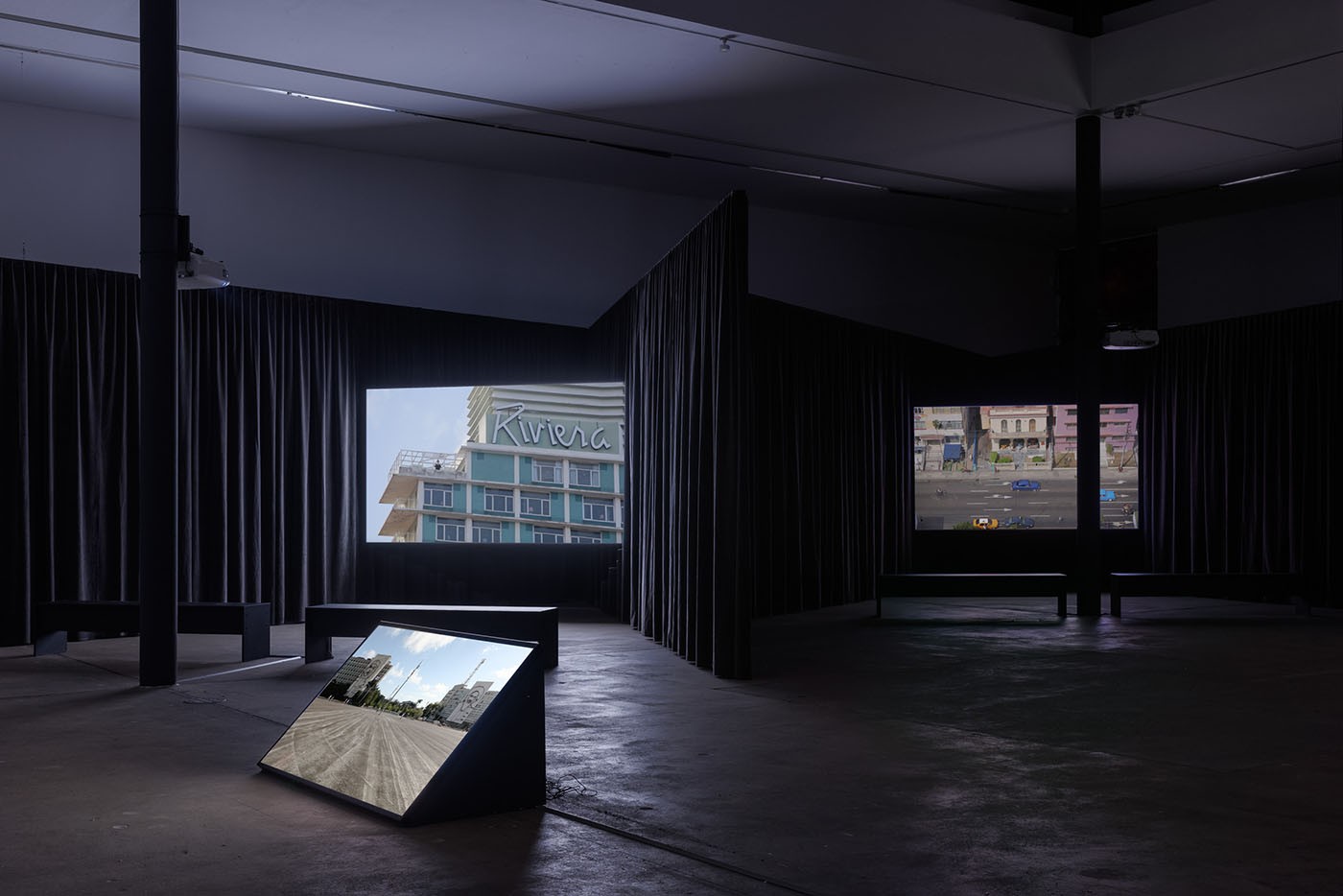 Installation view of the exhibition “Coco Fusco – Tomorrow, I Will Become an Island” at KW Institute for Contemporary Art, Berlin 2023. Photo: Frank Sperling. Courtesy the artist.