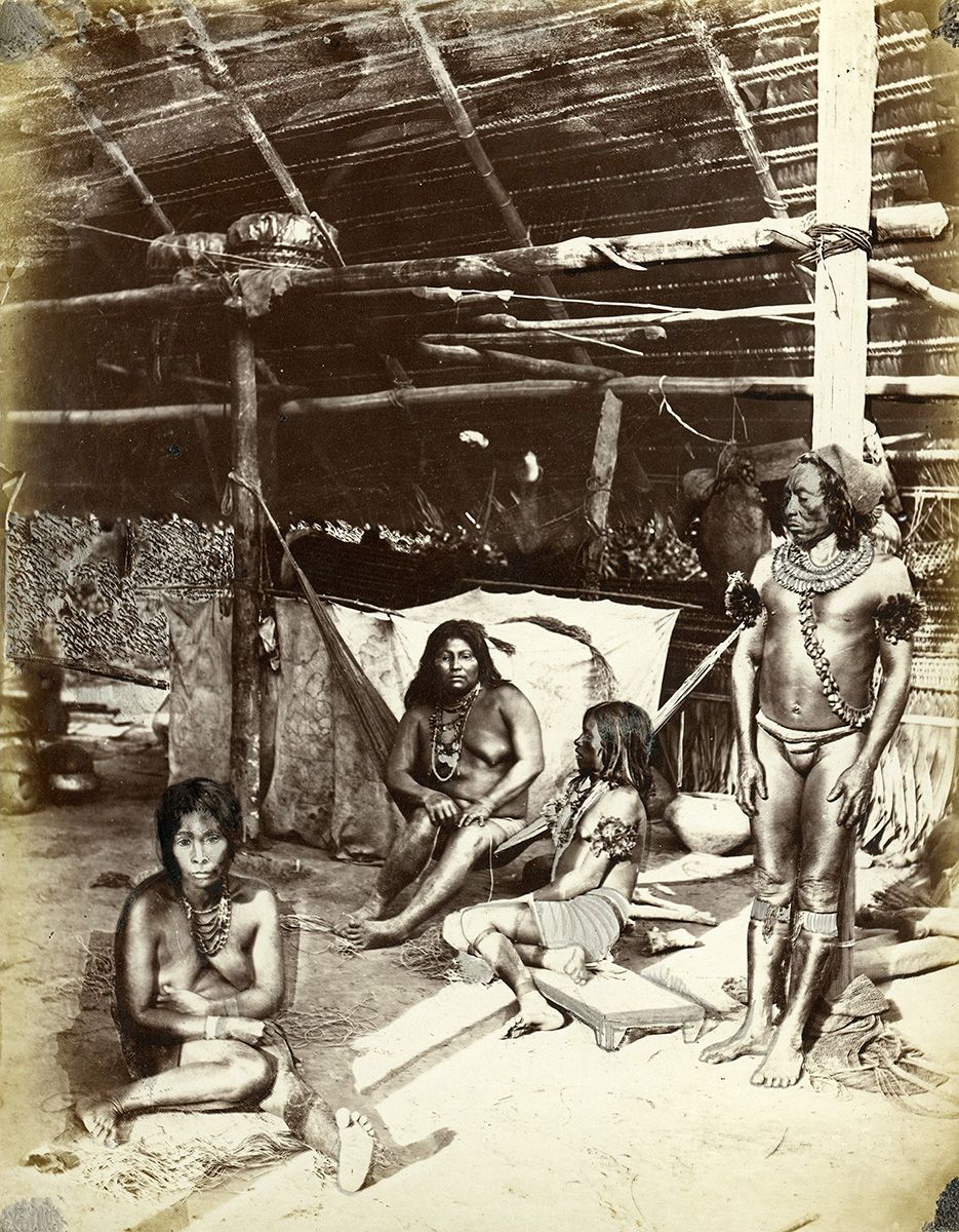 Albert Frisch, Interior - Home of the Tecuna Indians, Upper Amazon or Solimões River, 19th century. Ruy Souza and Silva Collection.