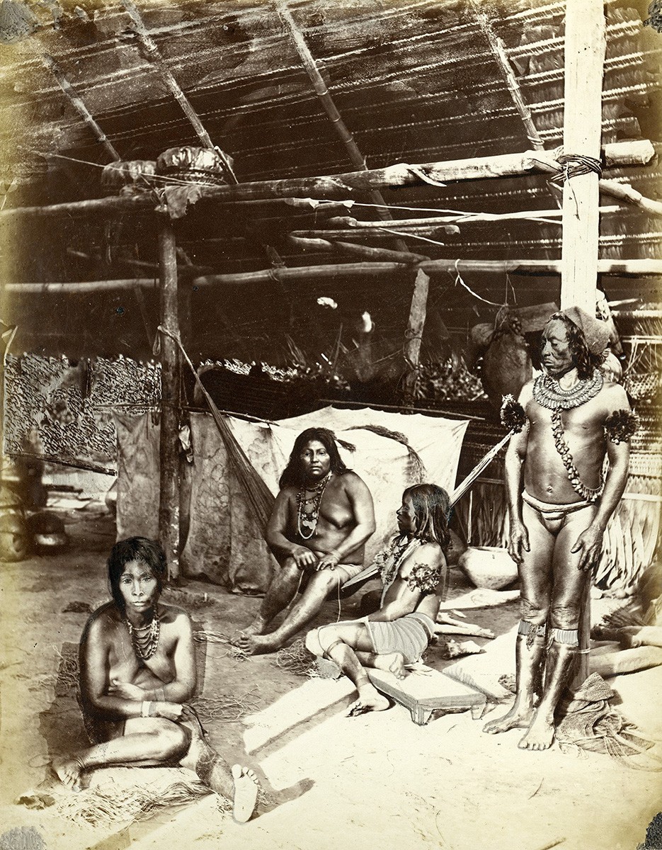 Albert Frisch, Interior - Home of the Tecuna Indians, Upper Amazon or Solimões River, 19th century. Ruy Souza and Silva Collection.