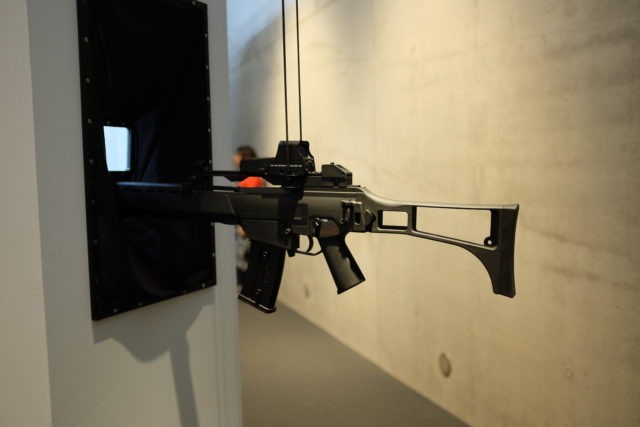 The sniper position in Galindo’s piece El Objectivo (The Objective), 2017. PhotoCourtesy of the author