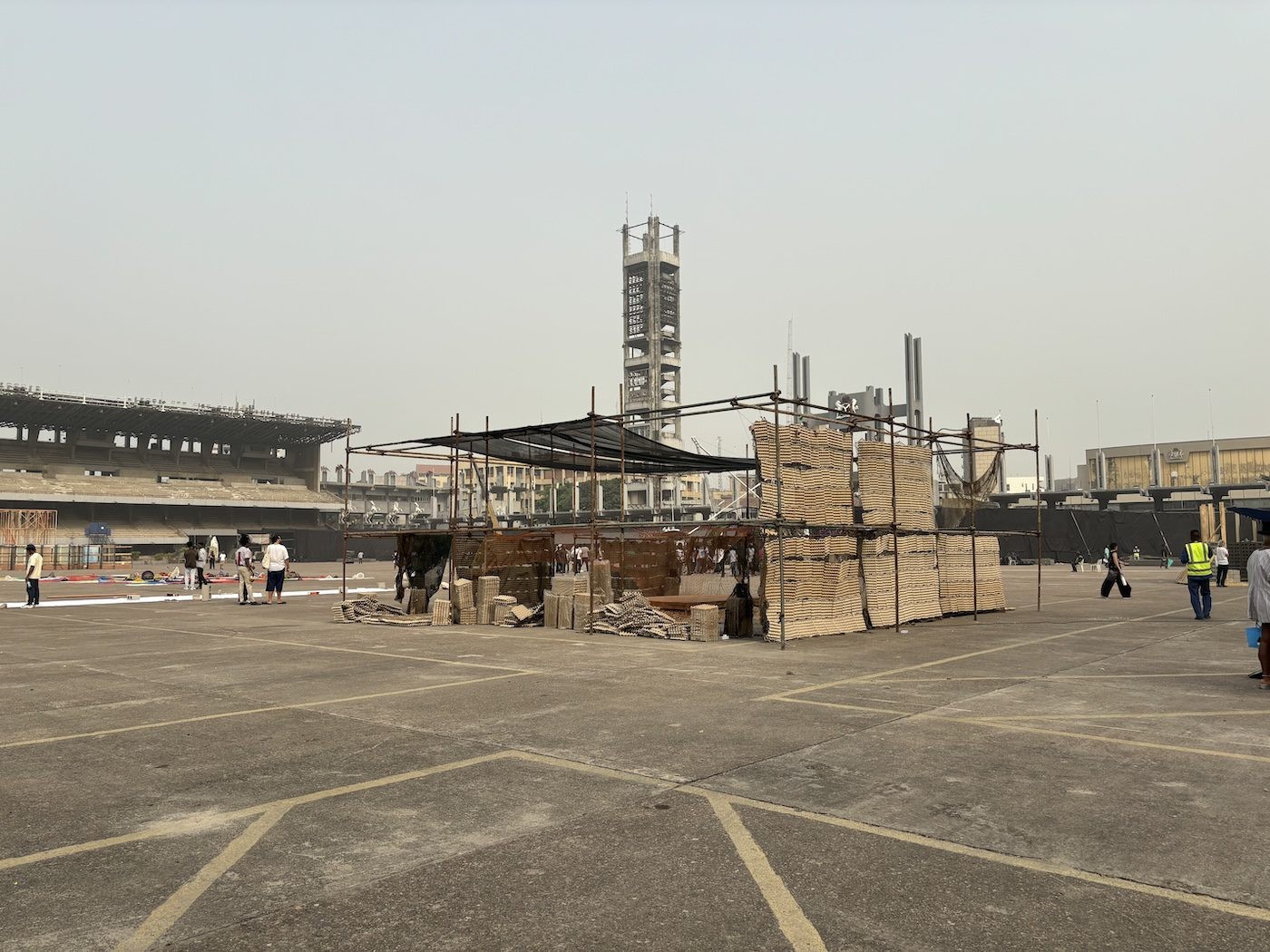 Installation view of Lagos Biennale 2024 at Tafawa Balewa Square. Photo: Sinazo Chiya