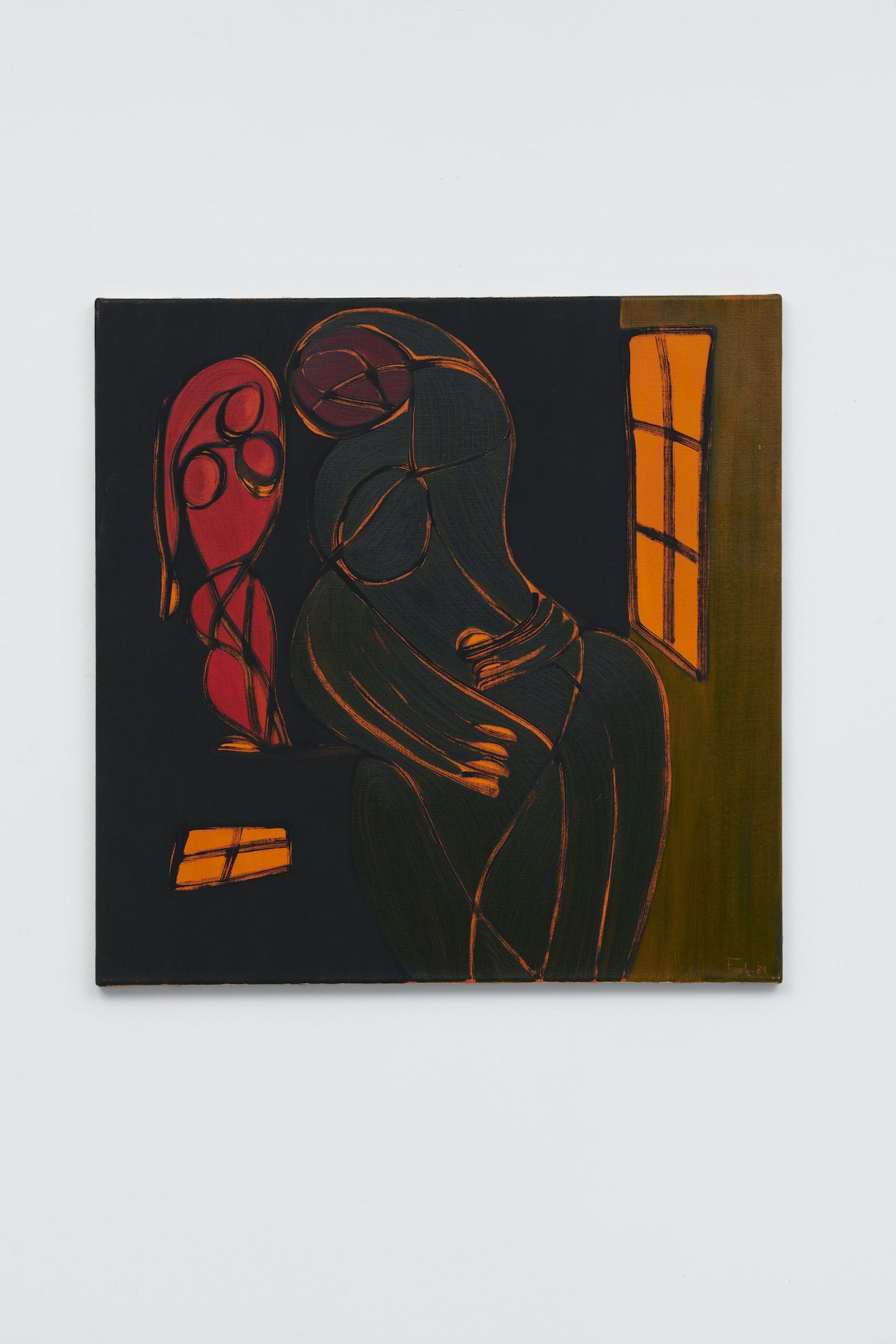 Everlyn Nicodemus, Silent Strength I, 1989. Oil on canvas, 200 x 150 cm. Courtesy of the artist and Richard Saltoun Gallery