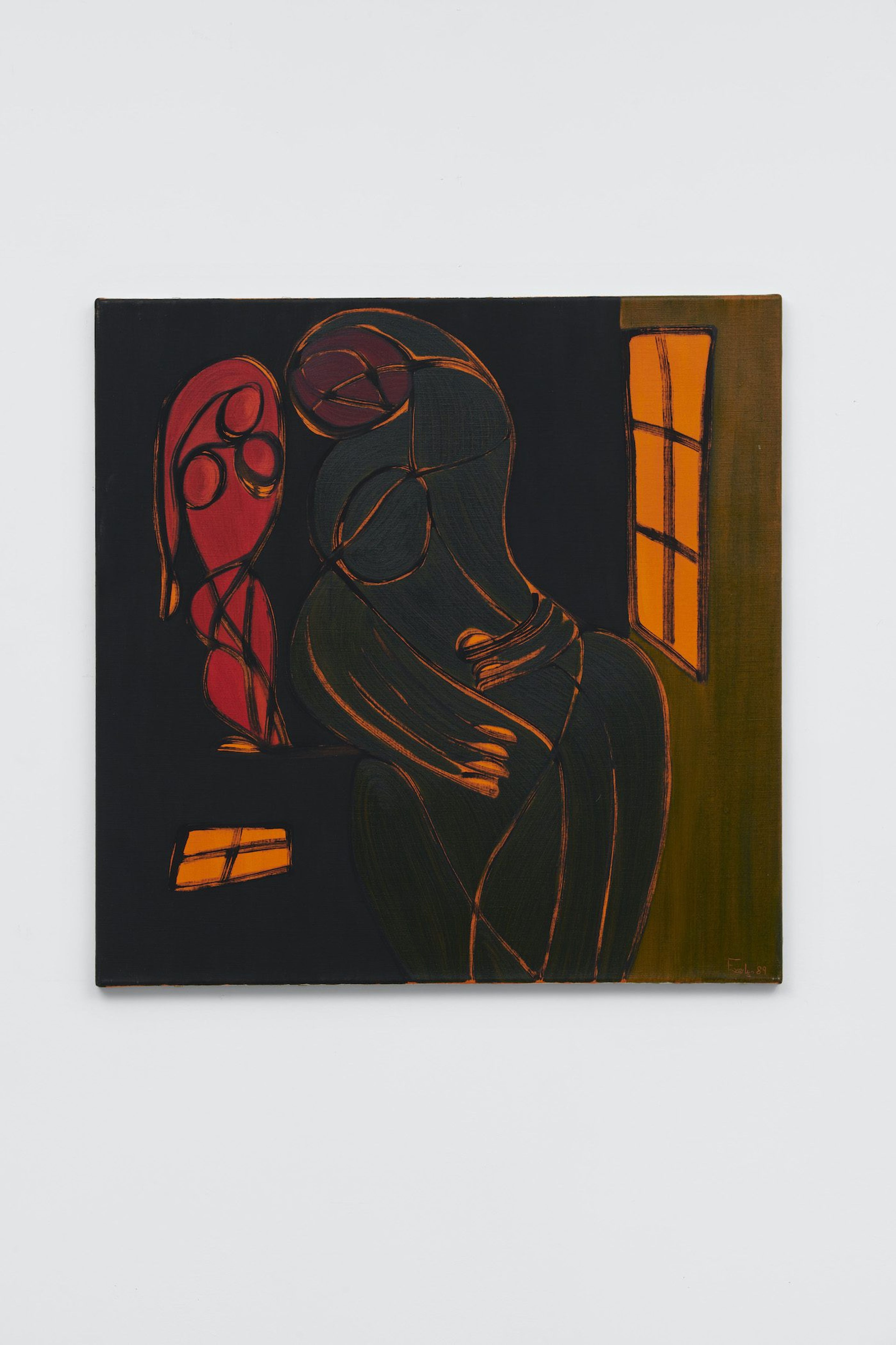 Everlyn Nicodemus, Silent Strength I, 1989. Oil on canvas, 200 x 150 cm. Courtesy of the artist and Richard Saltoun Gallery