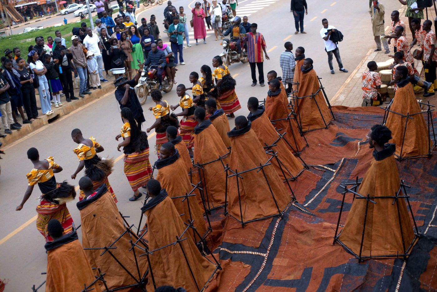 Childhood memoir, 2023, performance with Drum beat Uganda, November 10, 7 pm. Photo: Wasswa James