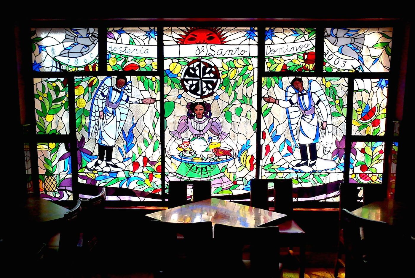 José Antonio Gómez Rosas, stained glass window of the Hostería de Santo Domingo, year of creation unknown.