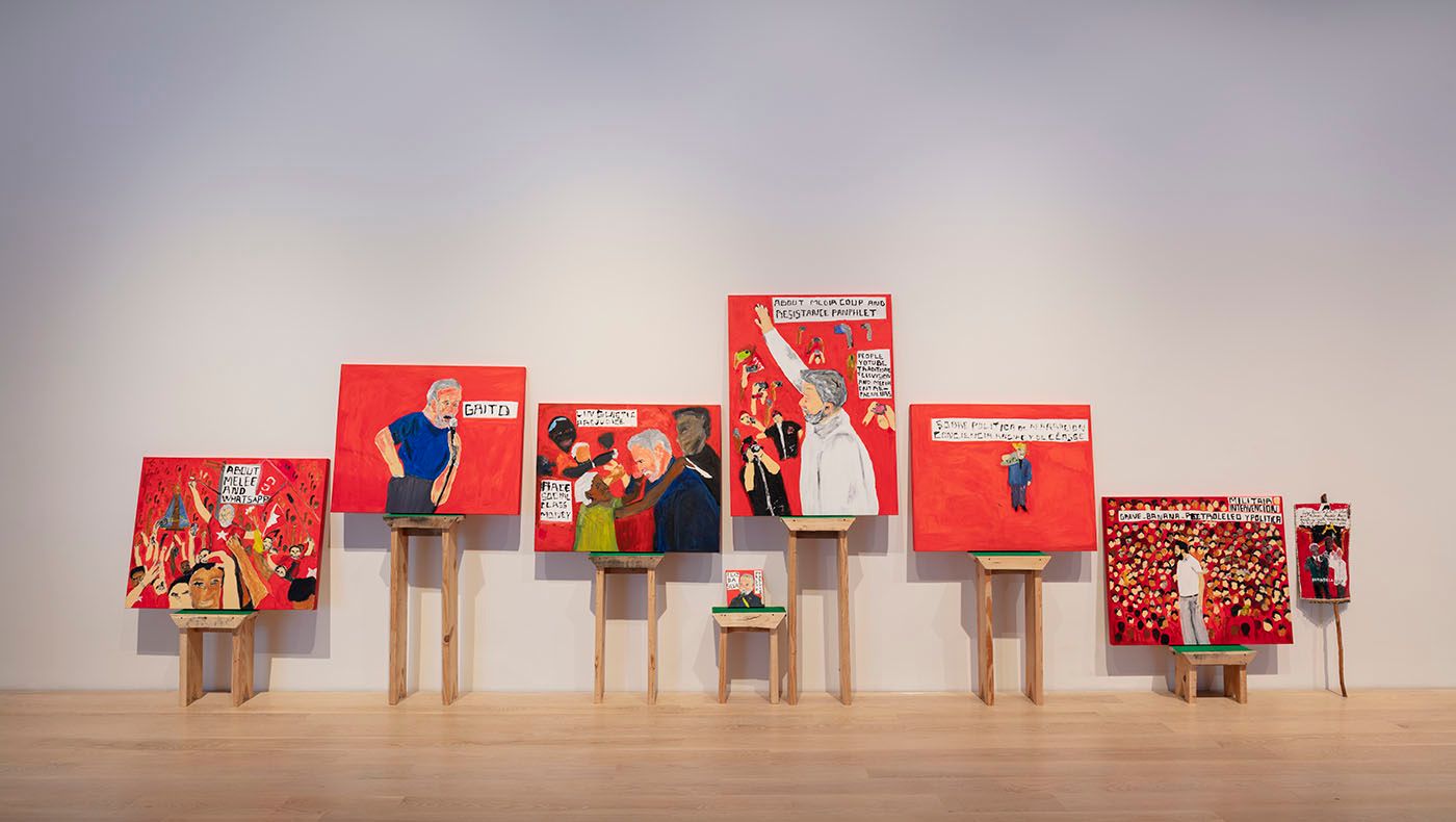 Installation view: Melee, 2019. Institute of Contemporary Art, Miami. Photo: Fredrik Nielson Studio.