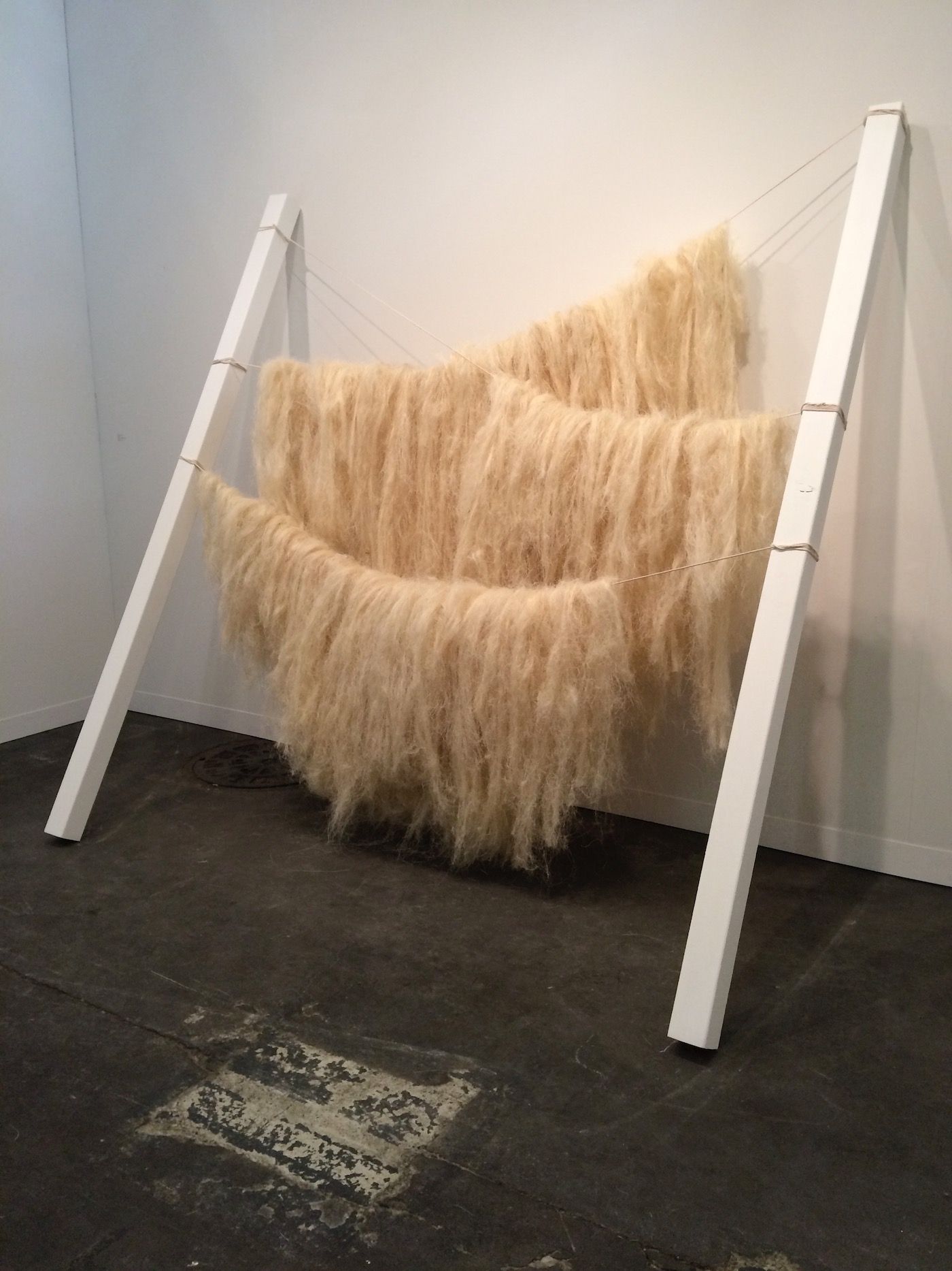 Kapwani Kiwanga, Drying field from installation The Secretary’s Suite (2016) shown in Galerie Tanja Wagner’s and Galerie Jérôme Poggi’s shared booth in Armory Focus, 2016.