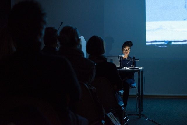 Kapwani Kiwanga, Museum of the Blind, 2015, Lecture Performance Berlin Ethnographic Museum. Courtesy of the artist