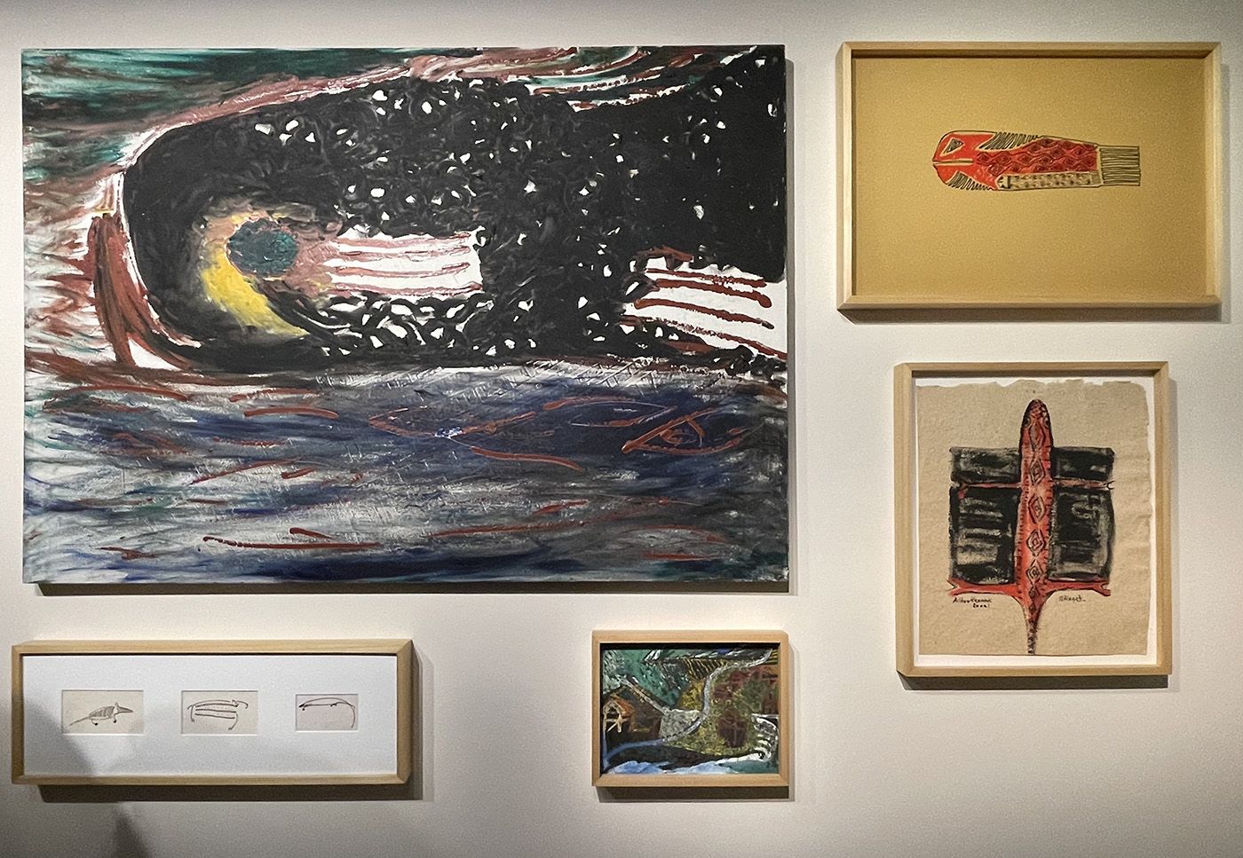 Works by Airton Krenak, exhibition view, Sesc_Videobrasil Biennial, 2023. Photo: Camila Gonzatto