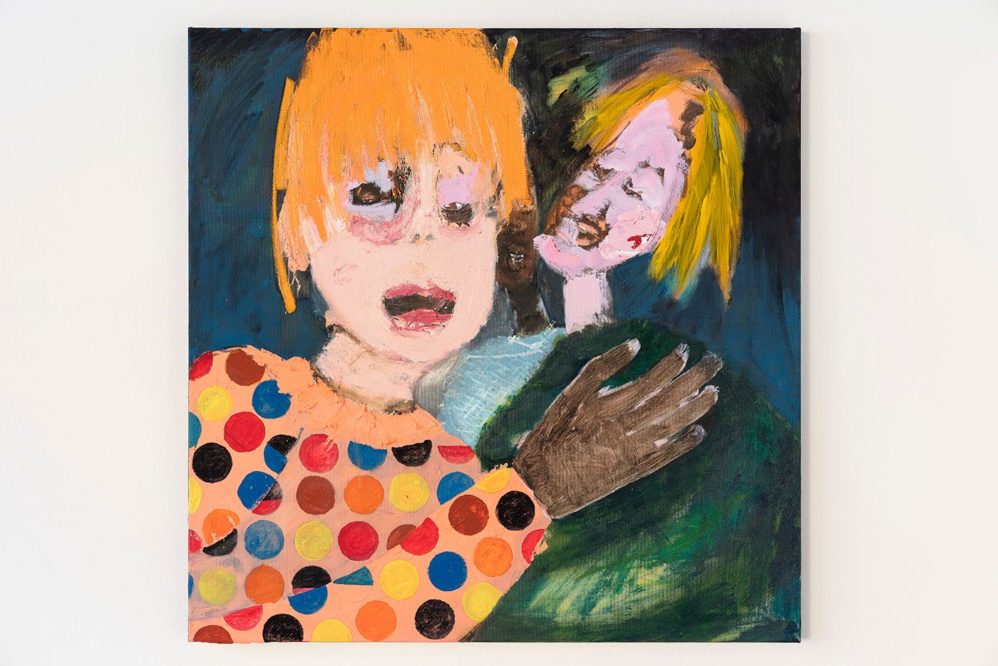 Curtis Talwst Santiago, "Let we play a white mas," 2023 Oil, oil stick, Flashe, acrylic and charcoal on canvas 39 3/8 x 39 3/8 in 100 x 100 cm. Photo: Dirk Tacke.