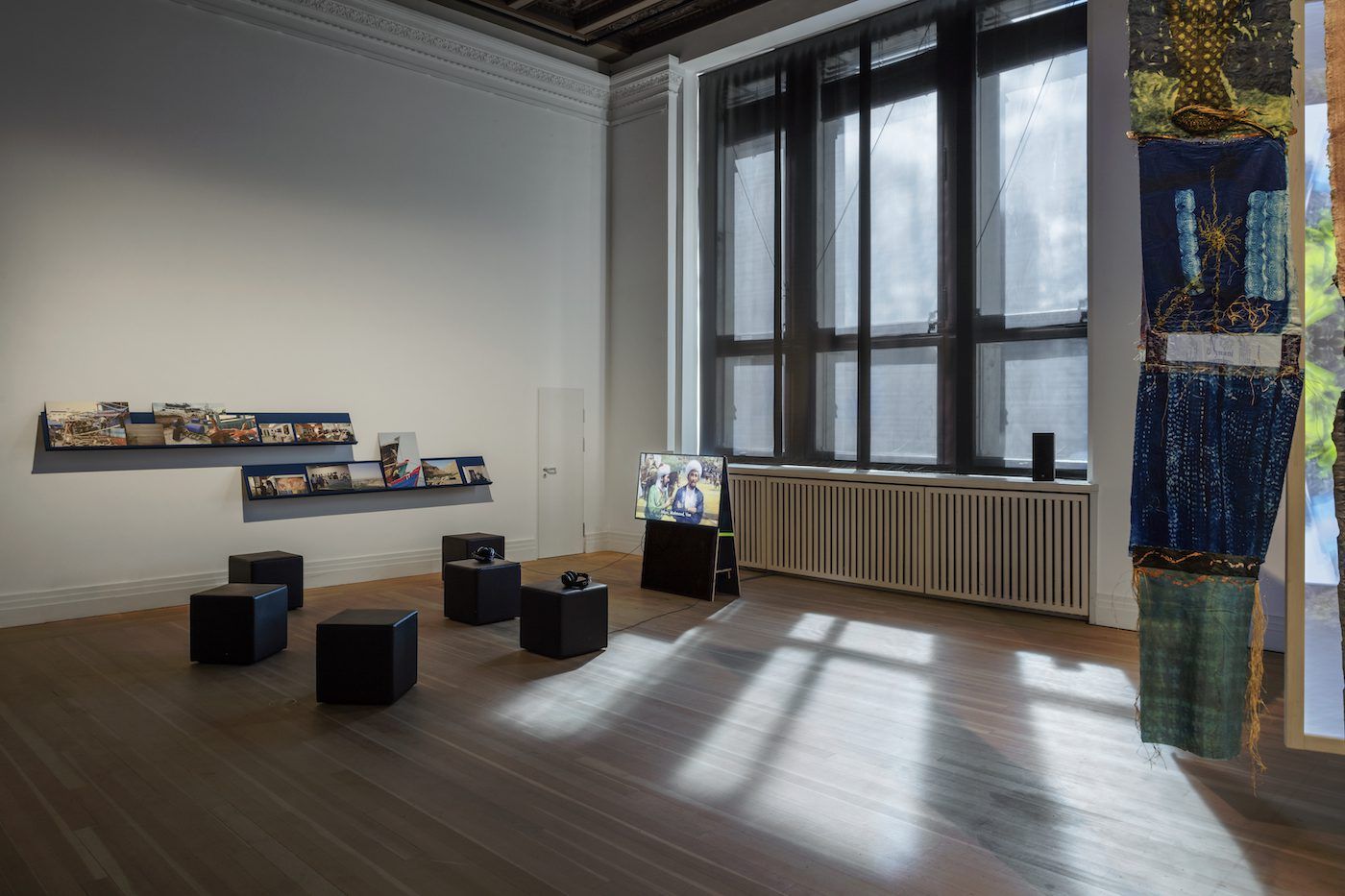 Indigo Waves and Other Stories: Re-Navigating the Afrasian Sea and Notions of Diaspora, John Njenga Karugia, Installation view, Gropius Bau (2023).