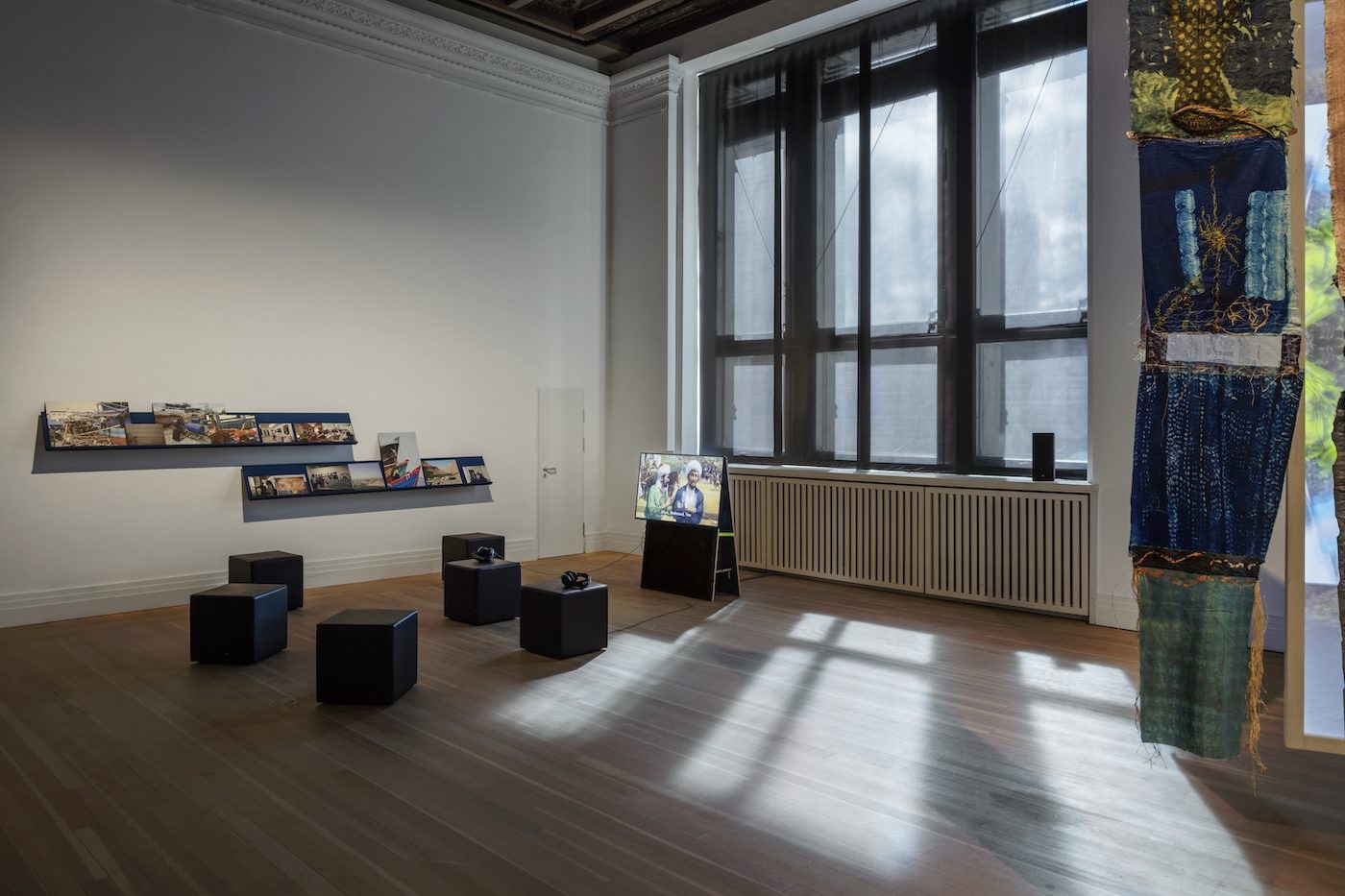 Indigo Waves and Other Stories: Re-Navigating the Afrasian Sea and Notions of Diaspora, John Njenga Karugia, Installation view, Gropius Bau (2023).