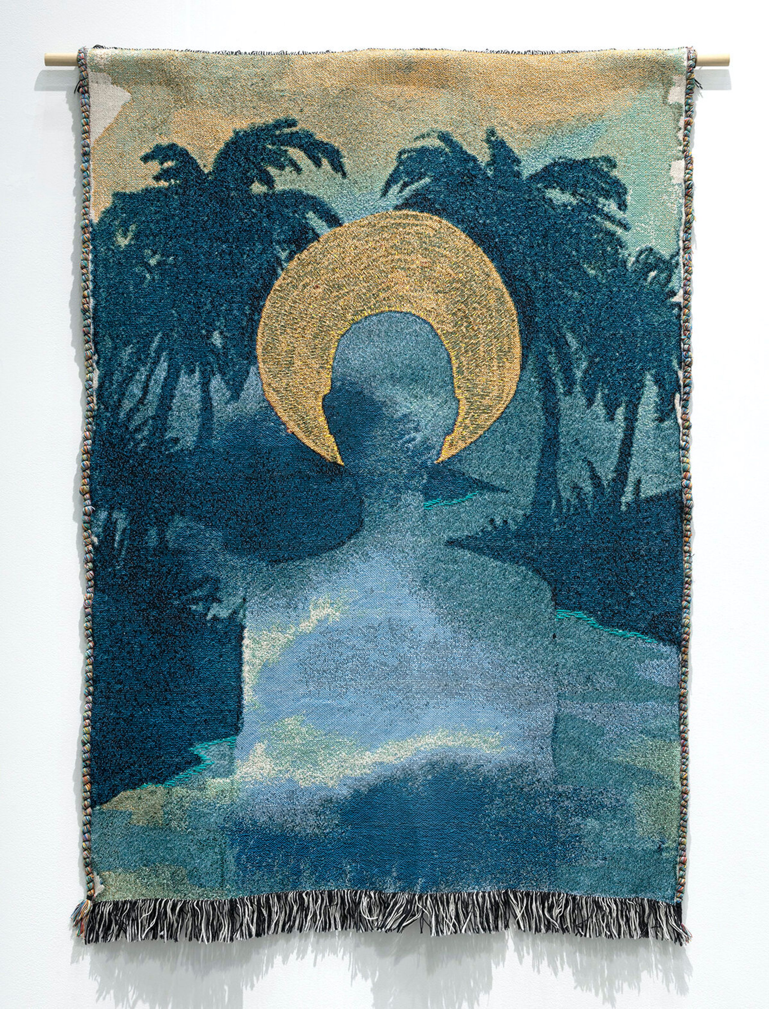 Adrienne Elise Tarver, Embroidered Tapestry pieces from Manifesting Paradise, 50 x 36 inches, 2021.