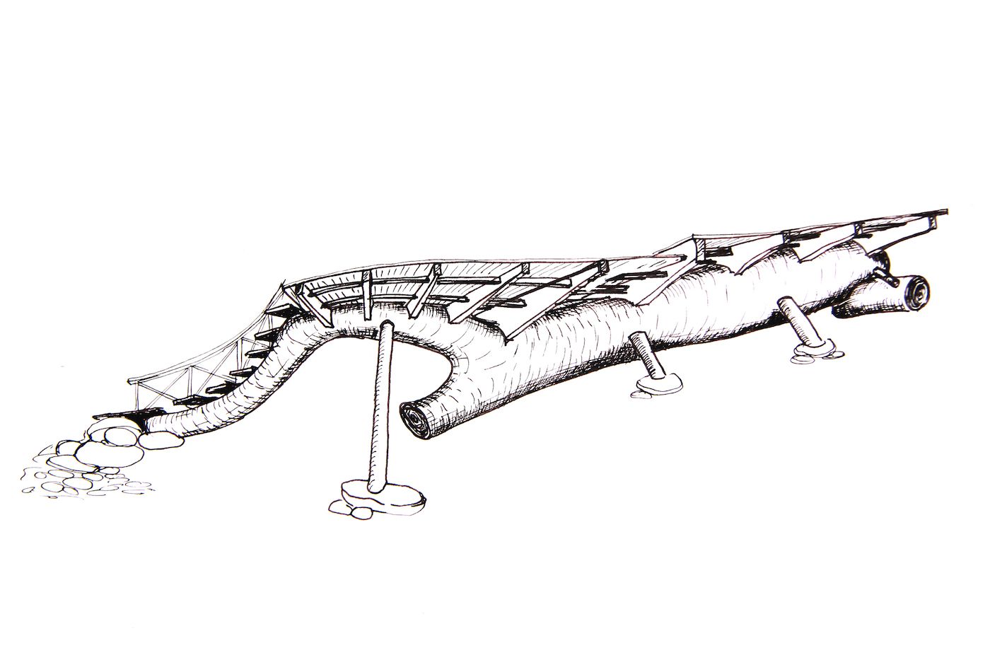 Base Chocó, drawing by Joep van Lieshout, 2011. Courtesy of Más Arte Más Acción.