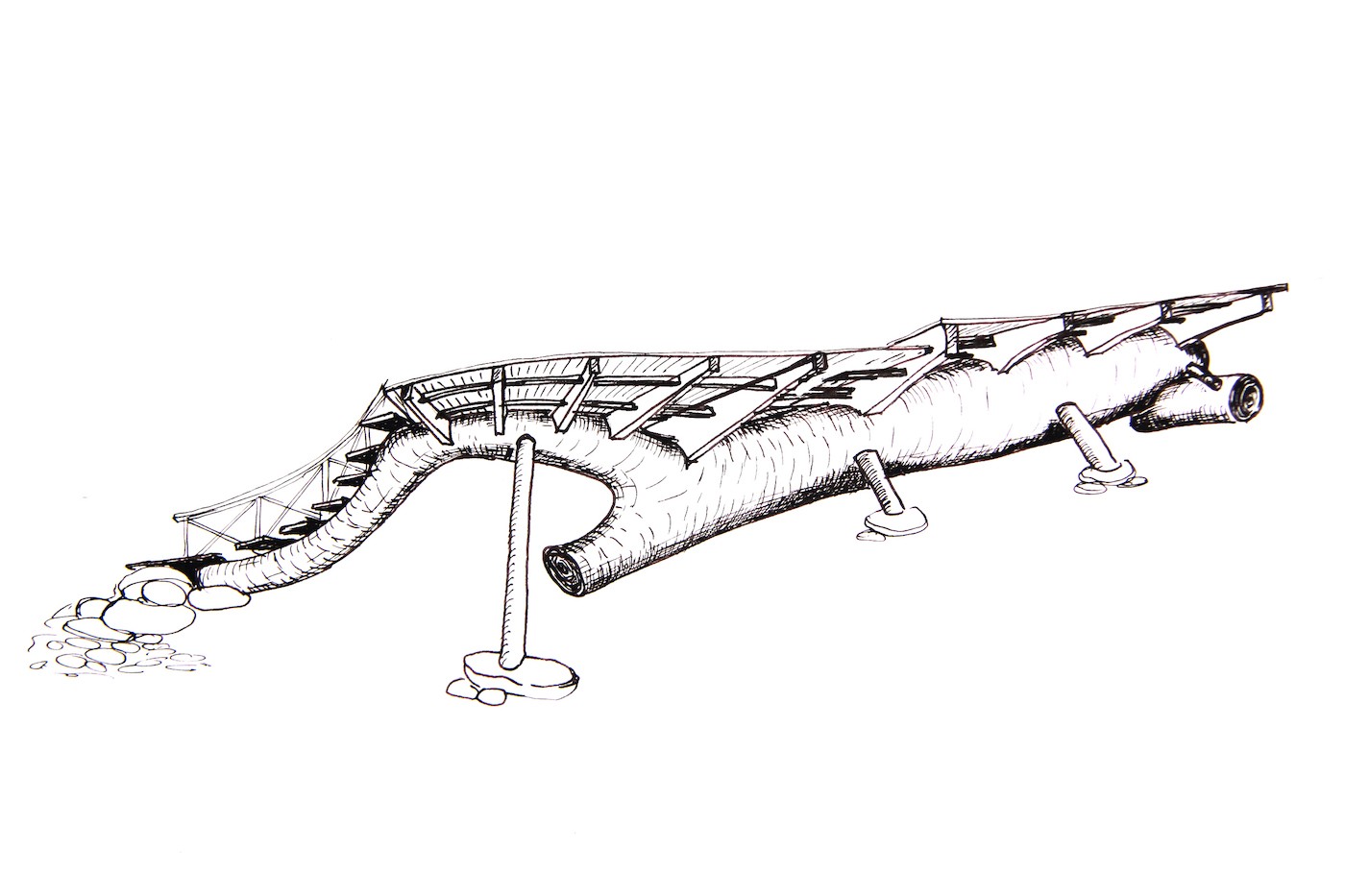 Base Chocó, drawing by Joep van Lieshout, 2011. Courtesy of Más Arte Más Acción.