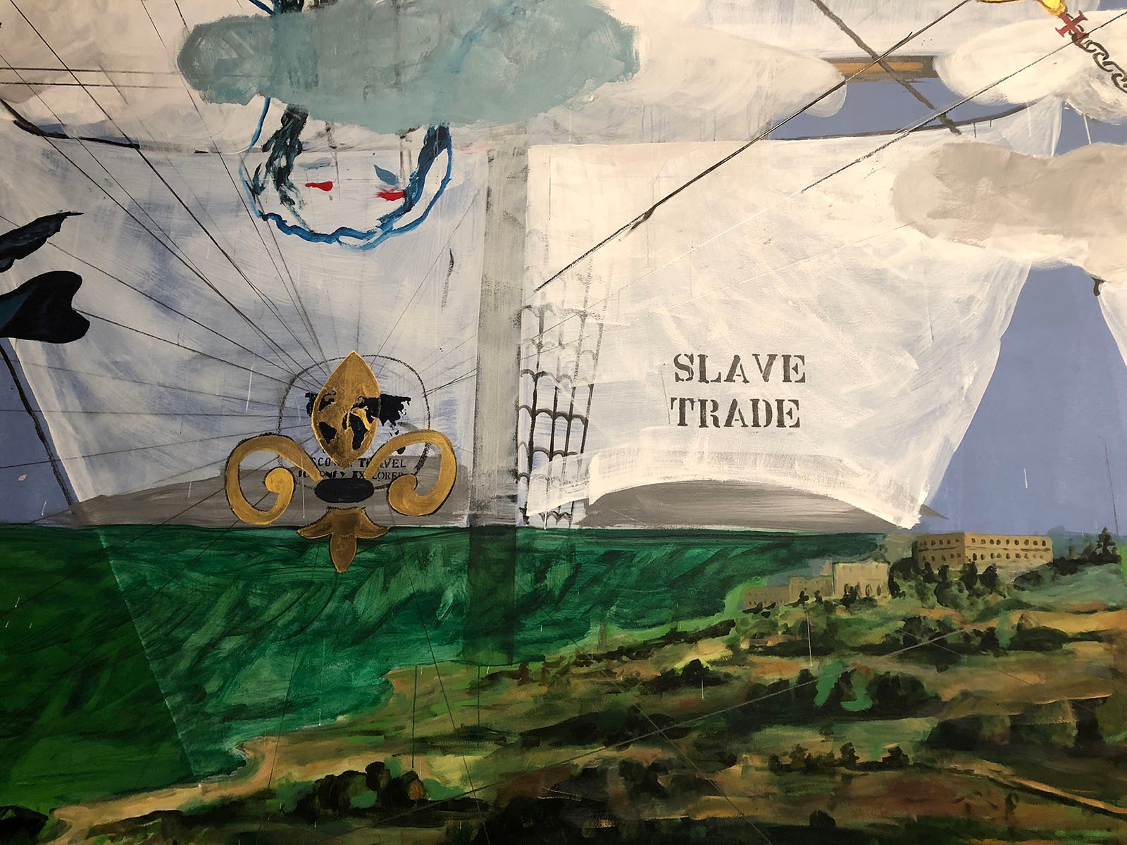 Detail of the work O Triângulo Atlântico em tempos distópicos, 2018, by Arjan Martins.