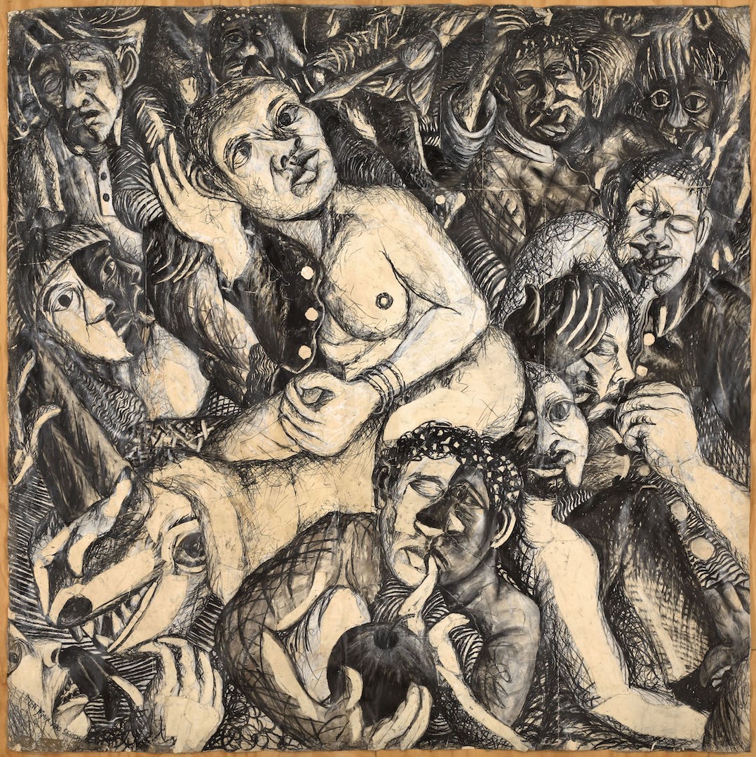 Helen Sebidi, Tears of Africa, 1987-1988. Mixed media, charcoal, pastel on paper. Photo: Helen Sebidi. Collection: the artist. Courtesy of the artist