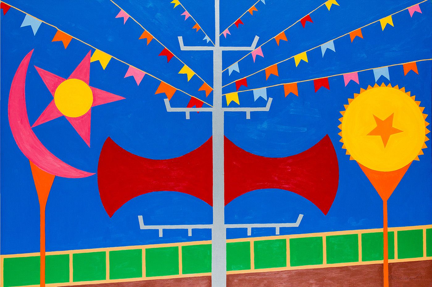 Abdias Nascimento, Ritual Quartet No. 6, 1971, Acrylic on canvas, 102 x 152 cm. Ipeafro collection, Rio de Janeiro.