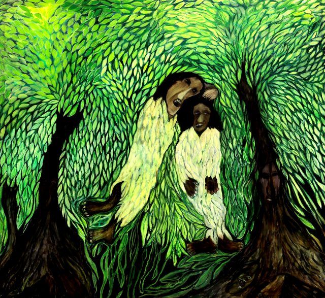 Kamala Ibrahim Ishag, Two Women (Eve and Eve), 2016. Courtesy the artist. Photo: Mohamed Noureldin Abdallah Ahmed. © Kamala Ibrahim Ishag.