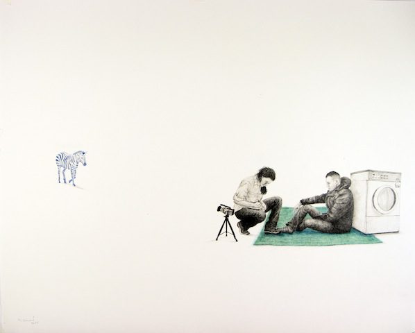  Massinissa Selmani, Do we need shadows to remember ? Graphite on paper, 40 x 50 cm, 2013-2014. Courtesy of the artist