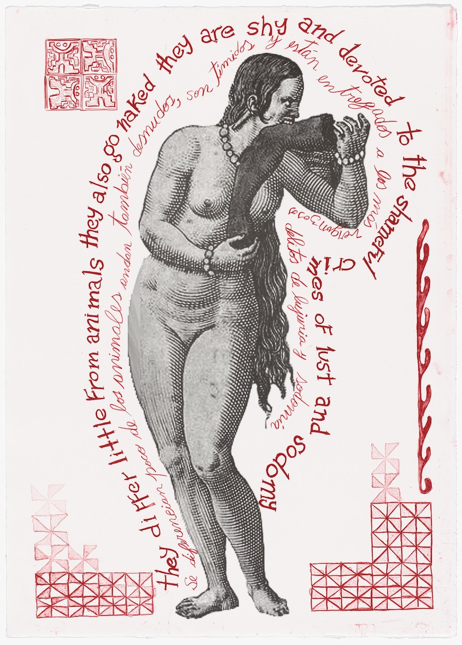 Ayllu Collective, El Caníbal (The Cannibal), original lithograph produced in collaboration with the Australian Print Workshop. Courtesy of Ayllu Collective.