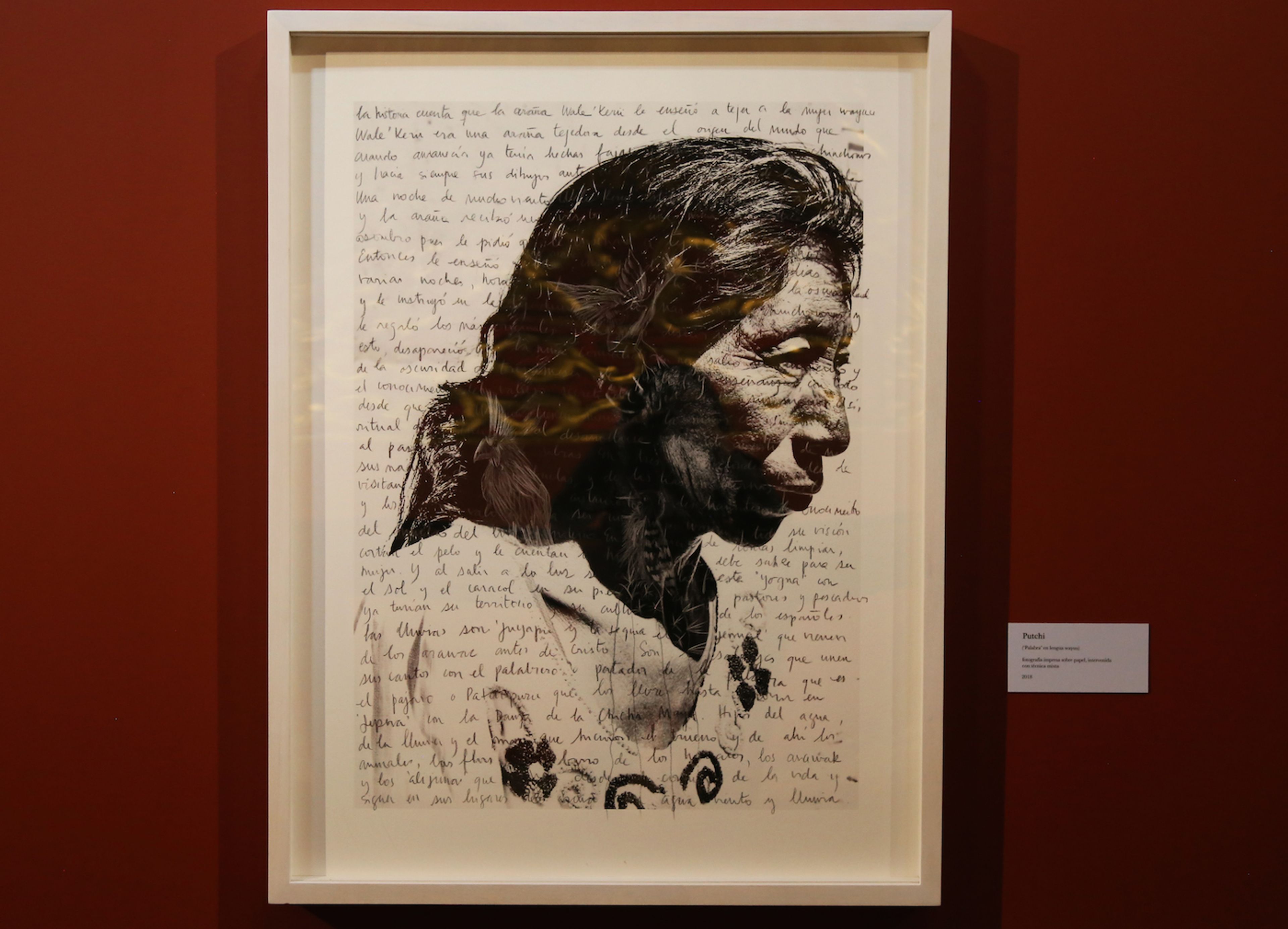 Putchi ("Word” en Wayuu language). Printed photograph on paper, mixed techniques, 2018. Photo: Ana Luisa González.