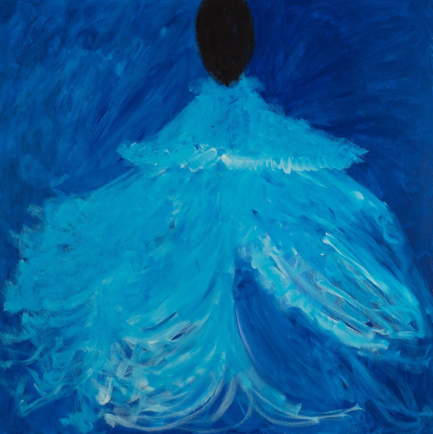 Ruth Ige, Revered, 2022 Acrylic on canvas 122 x 122cm. © Ruth Ige. Courtesy of Stevenson, Amsterdam/ Cape Town / Johannesburg